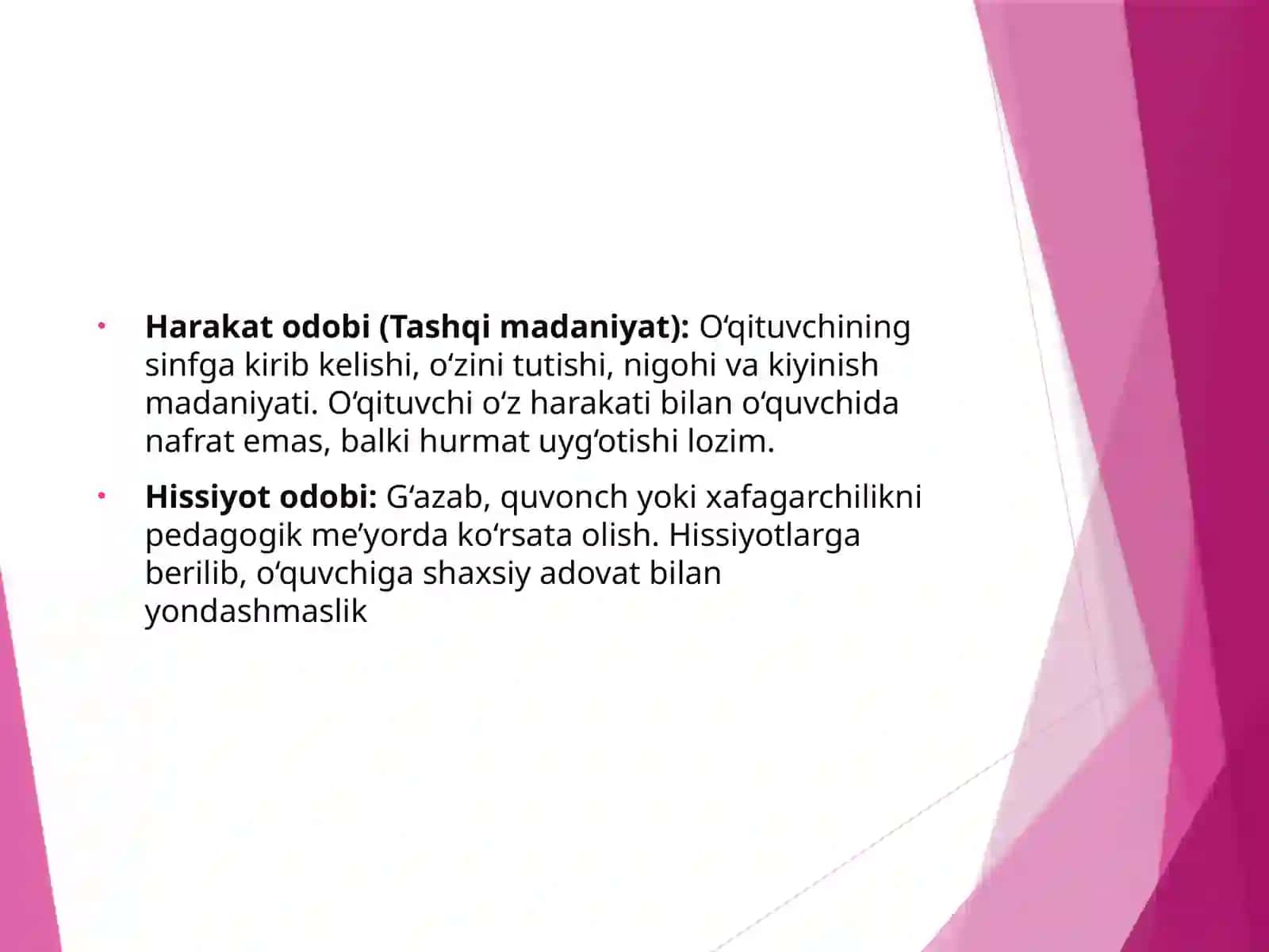 Pedagogik odob va o‘qituvchining muomala madaniyati 4