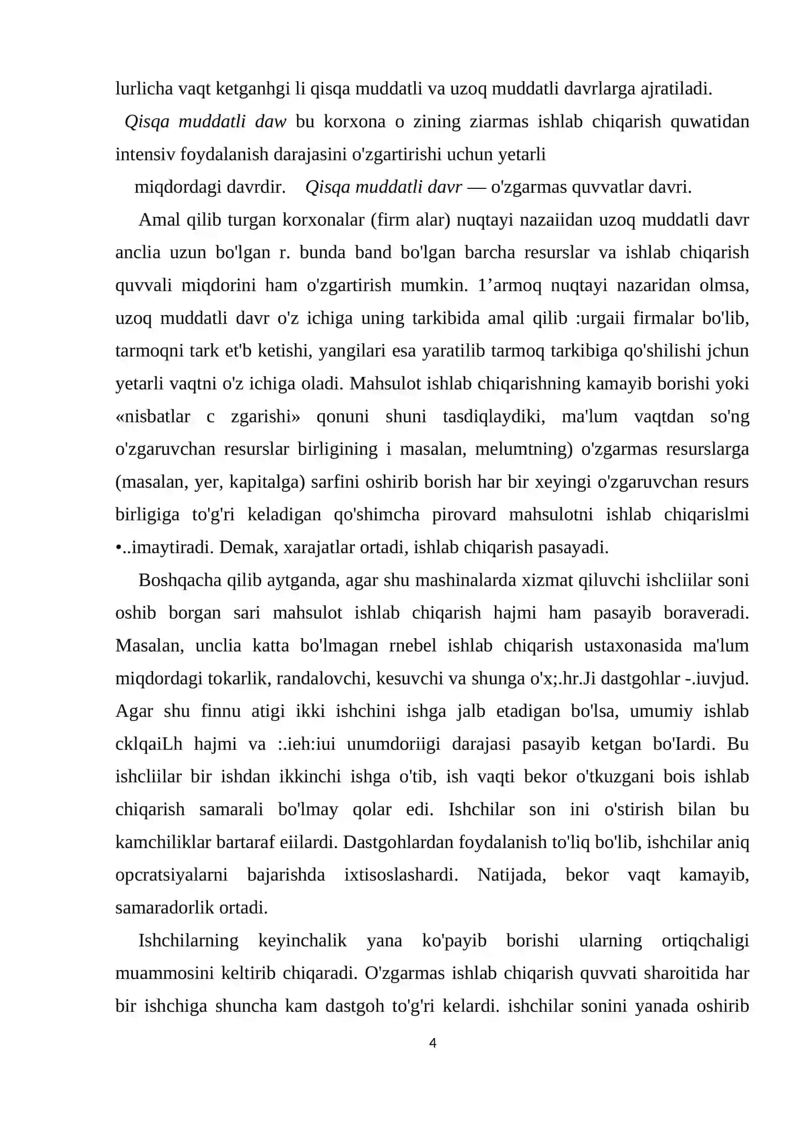 Ishlab chiqarish va xarajatlari 4