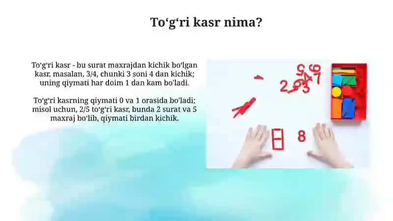 Toʻgʻri kasrlarni koʻpaytirish 4