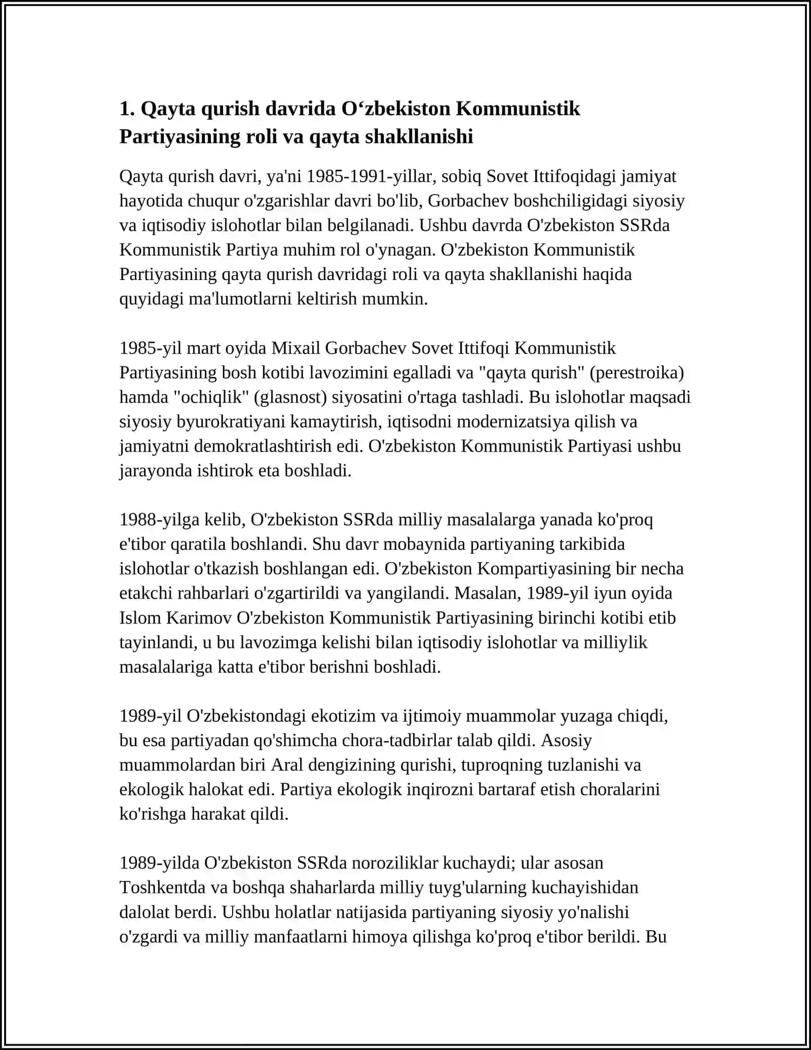 Qayta qurish Gorbachev dastlabki islohotlari 4