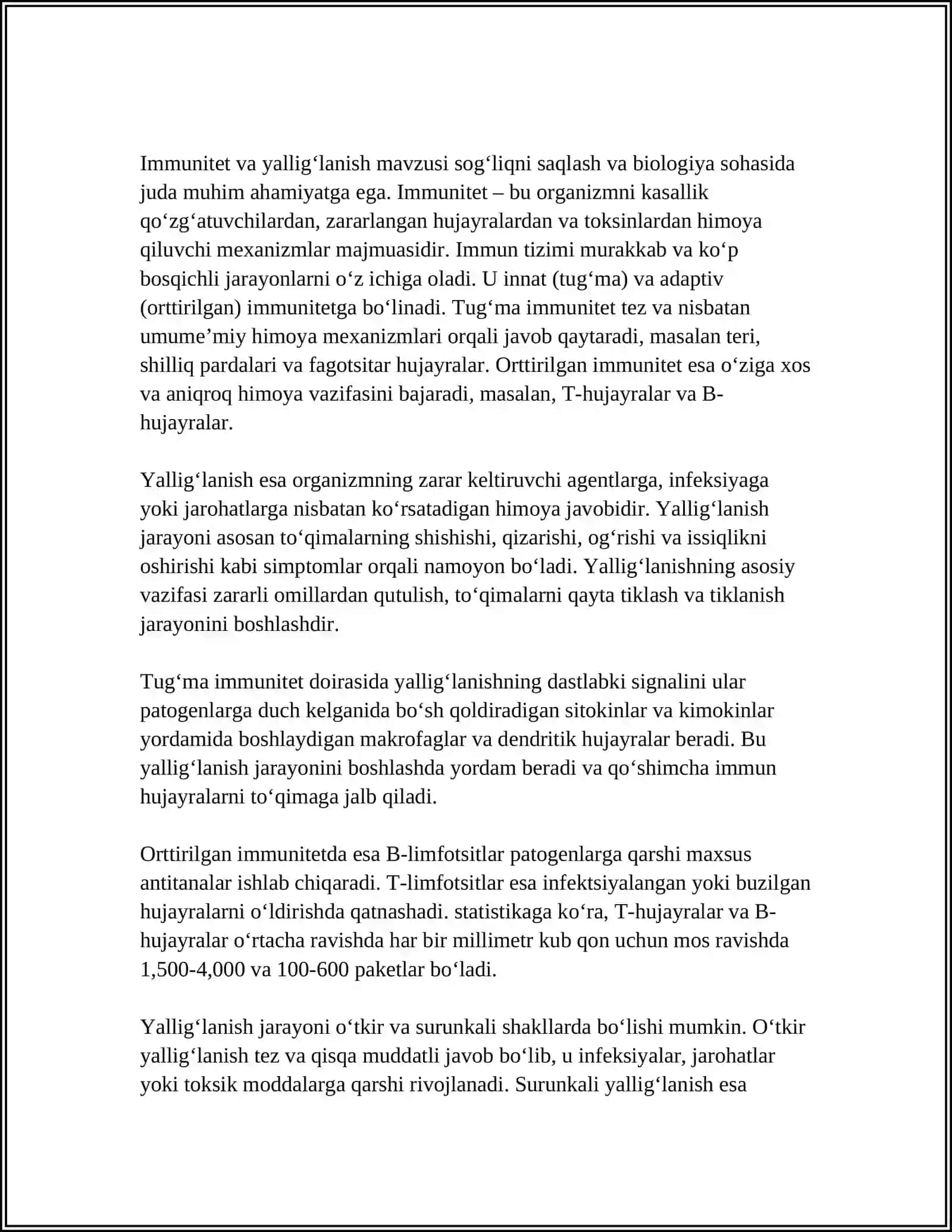 TIBBIYOTDA YALLIGʻLANISH KASSALIGI 4