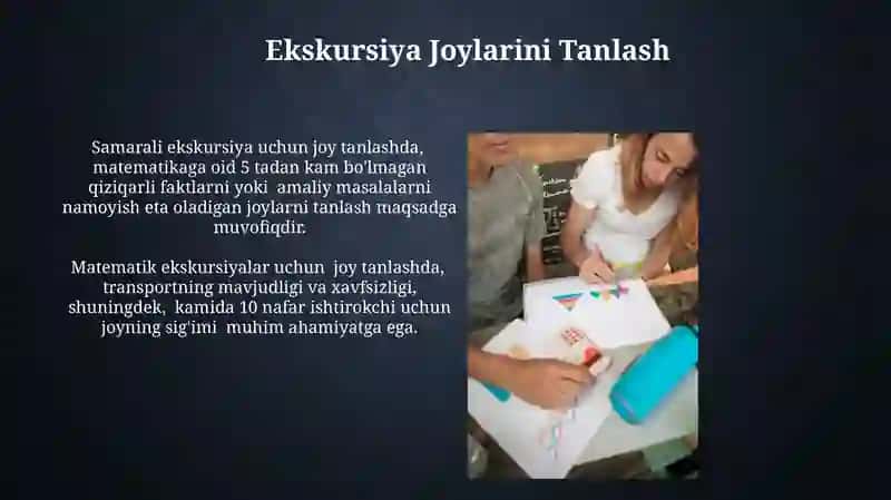 Matematikadan ekskursiyalarni tashkil etish 4