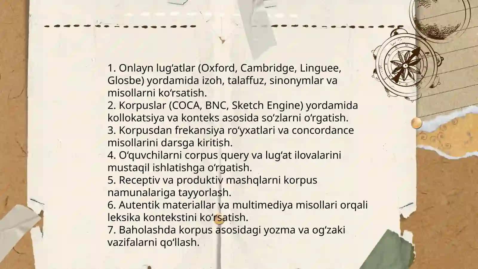 LEKSIKANI ÕRGATISH, LEKSIKANI ÕRGATISHDA ZAMONAVIY TEXNOLOGIYALAR 4