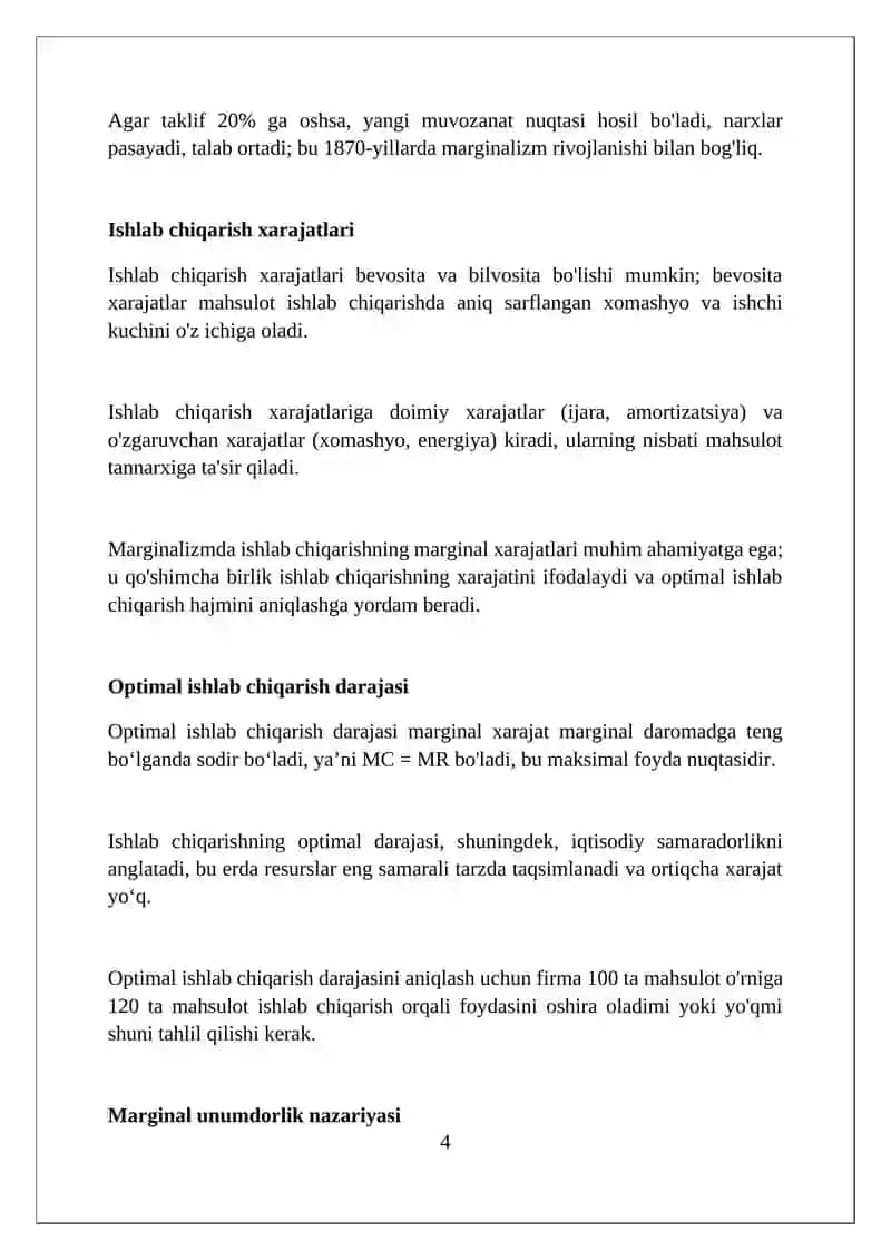 Marjinalizm ta’limoti va uning iqtisodiy mazmuni 4