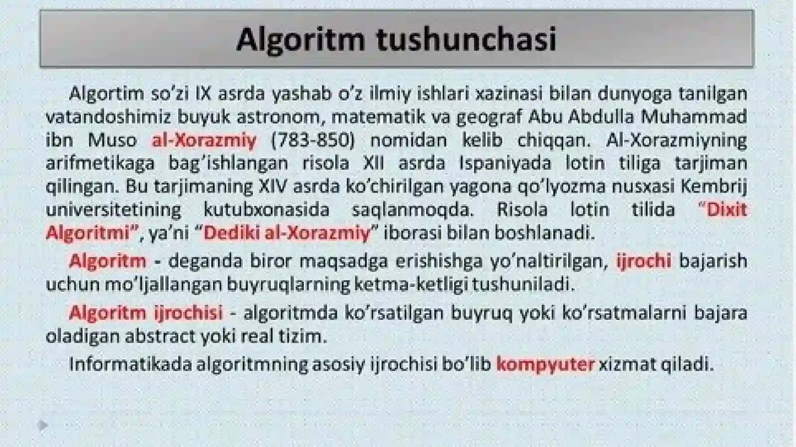 Masalalarning algoritm in tuzish va shu algoritm asosida Visual Basic dasturlash tilida dastur tuzish 4