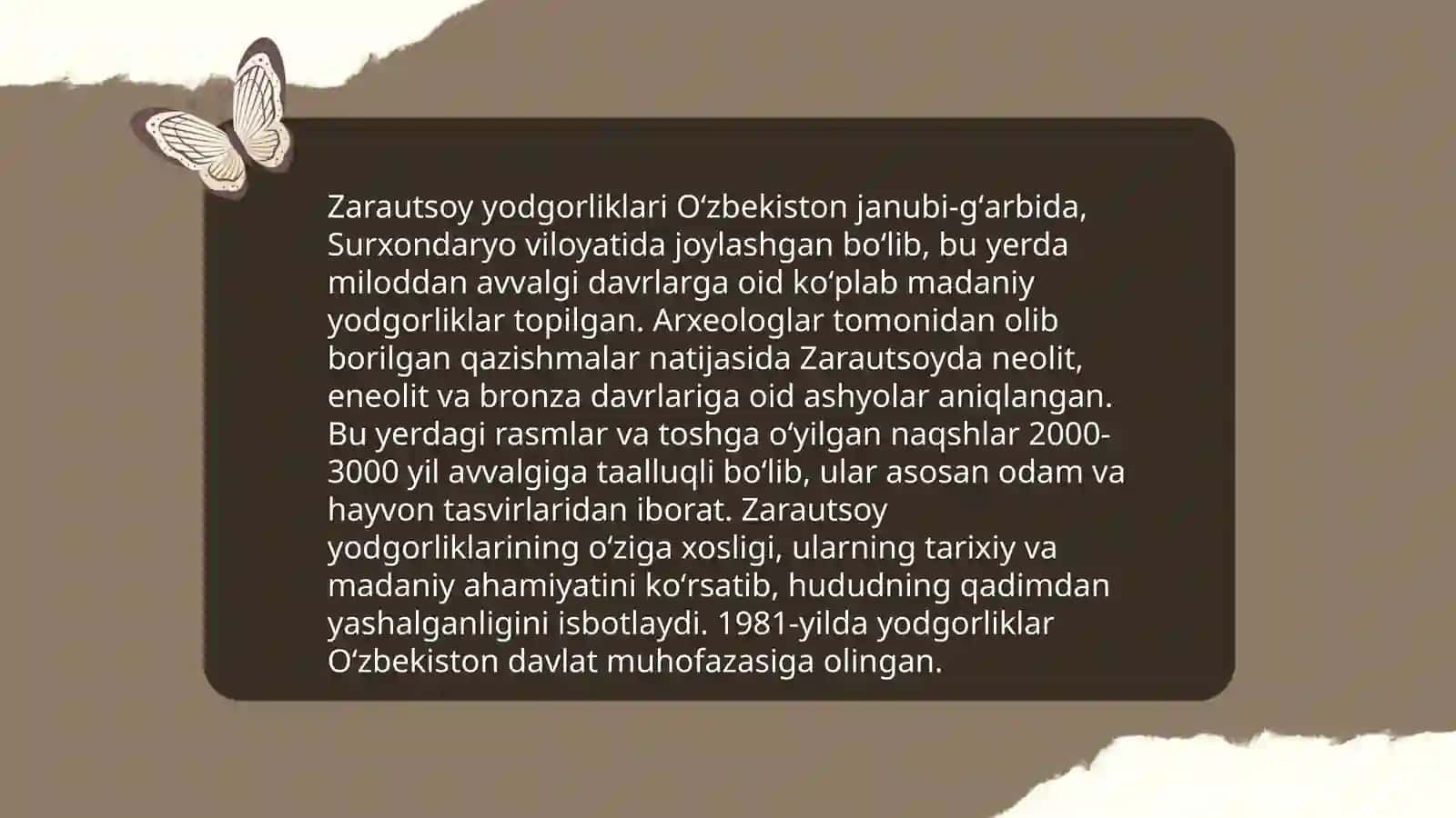 Oʻtkir Islomovning qoʻshilish Zarautsoy Obishir manzilgohlarida olib borgan tadqiqotlari 4