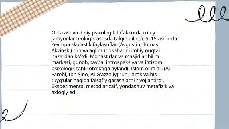 Psixologiya fanining taraqqiyot bosqichlari 4