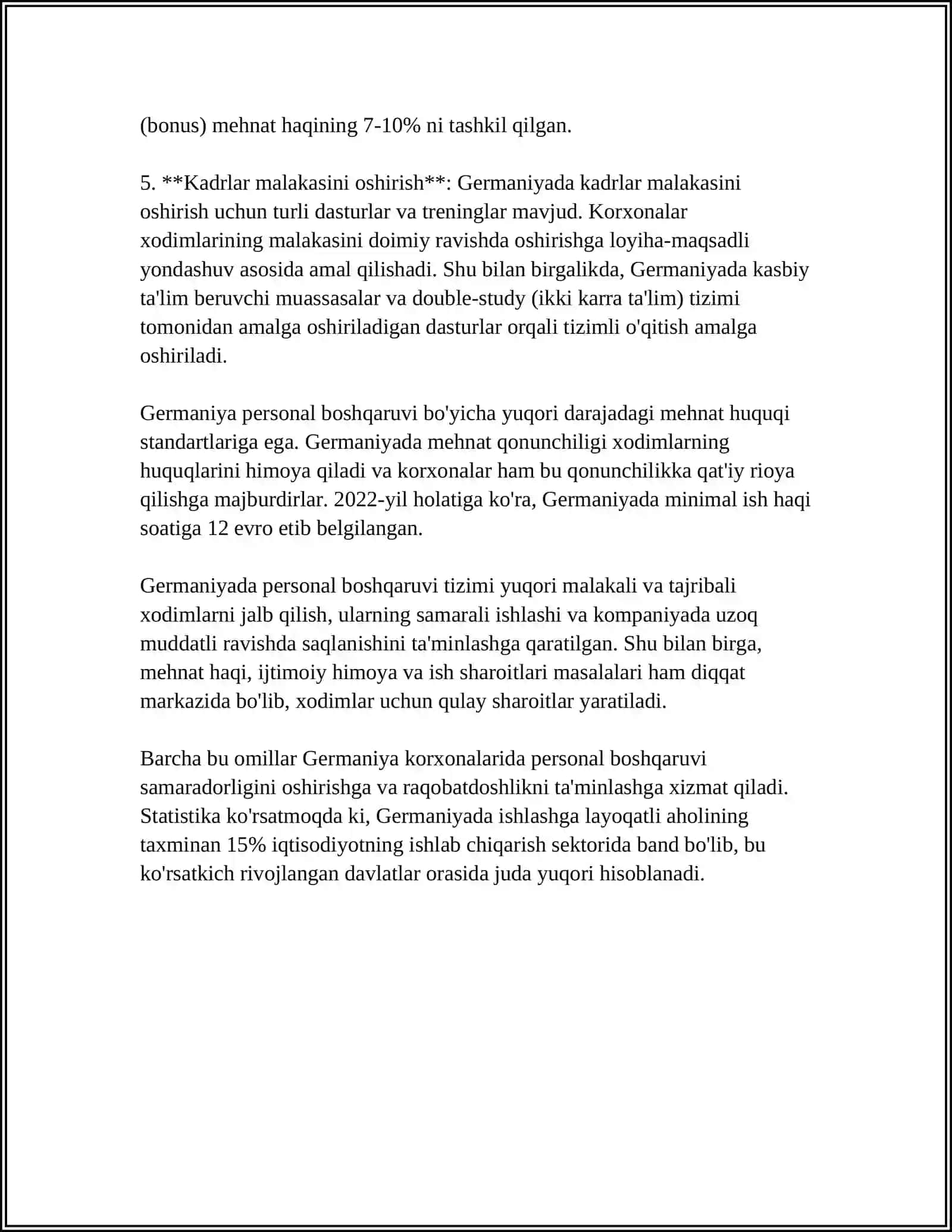 INQIROZGA QARSHI GERMANYA BOSHQARUVIDA PERSANALNI BOSHQARISH 4