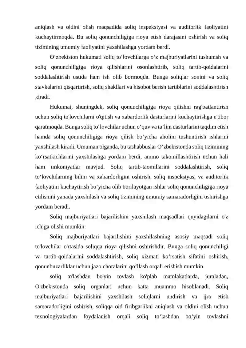 Soliq majburiyatlarining bajarilishini ta'minlash usullari 4