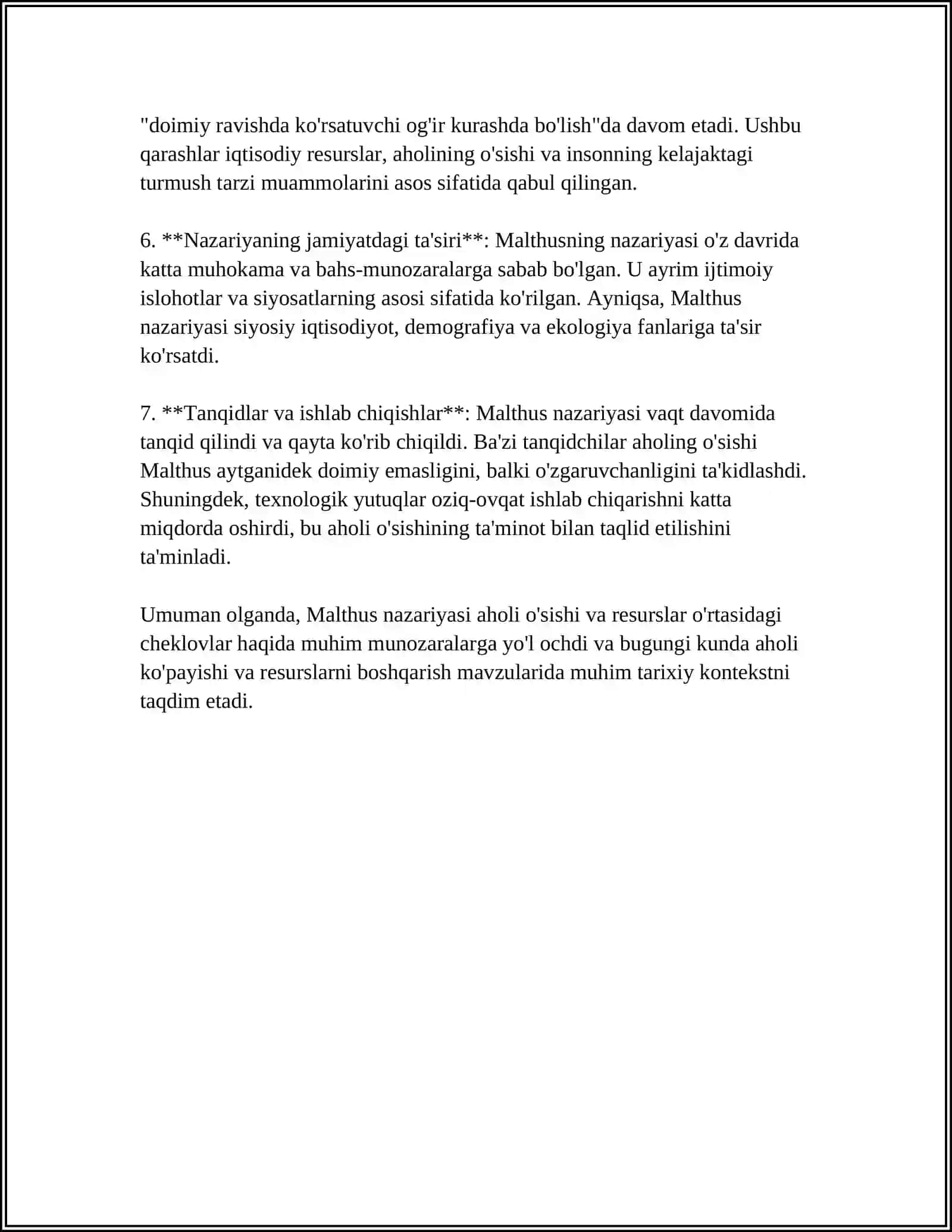 R.Maltusning Axoli Nufusi Nazariyasi va Zamonaviy Maltus Ta'limoti 4