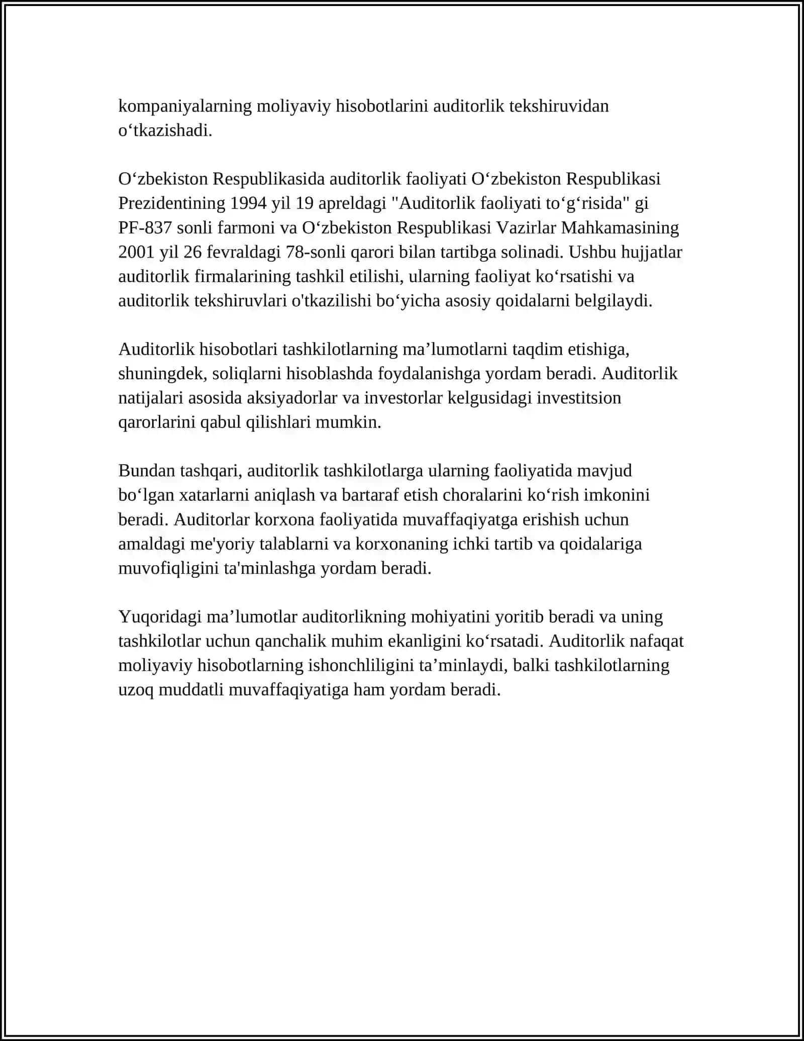 AUDIT VOSITALARI VA UNI UTKAZISH 4