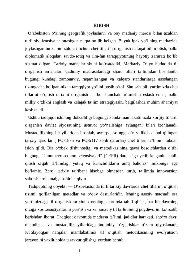 "Mamlakatimizda chet tillarini o'qitish tarixi" REFERAT 4