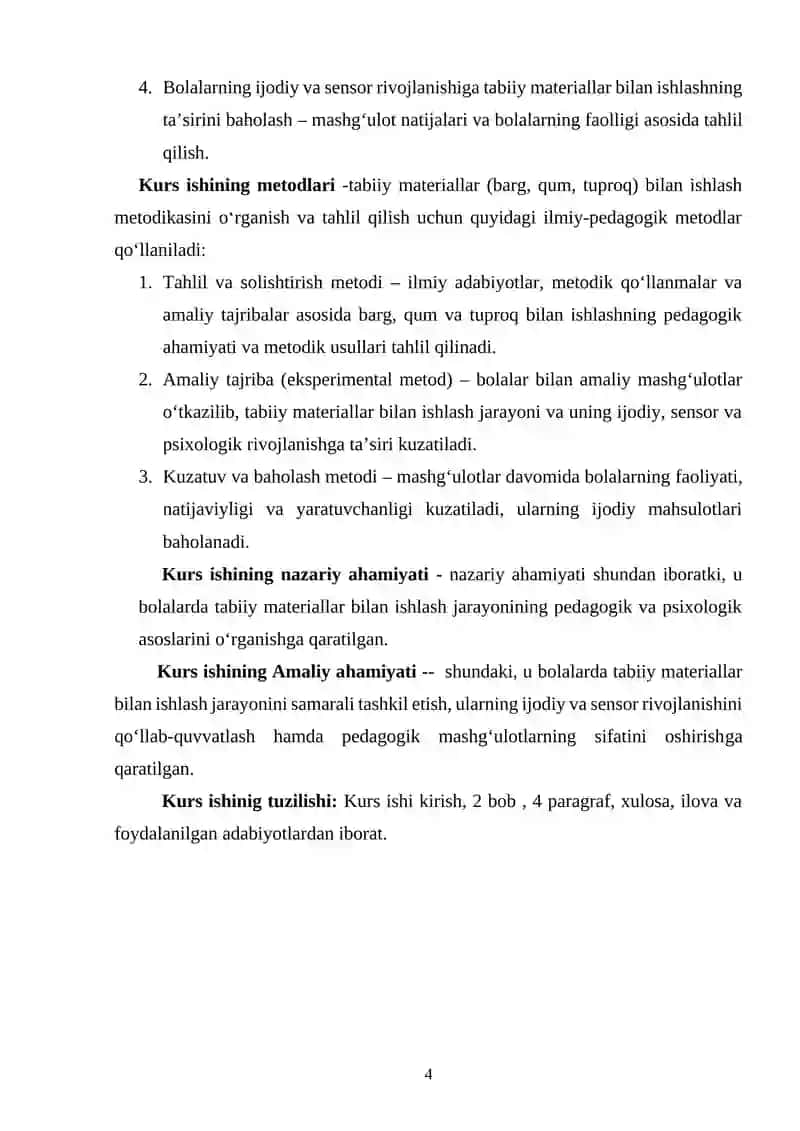 Tabiiy materiallar (barg, qum, tuproq) bilan ishlash metodikasi 4