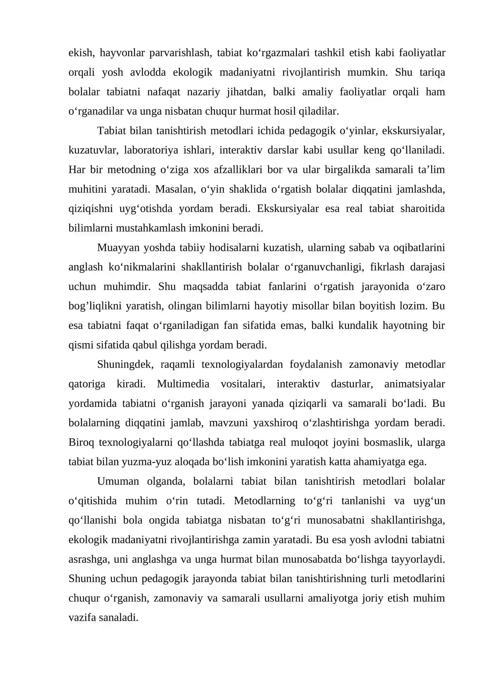 BOLALARNI TABIAT BILAN TANISHTIRISH METODLARI 4