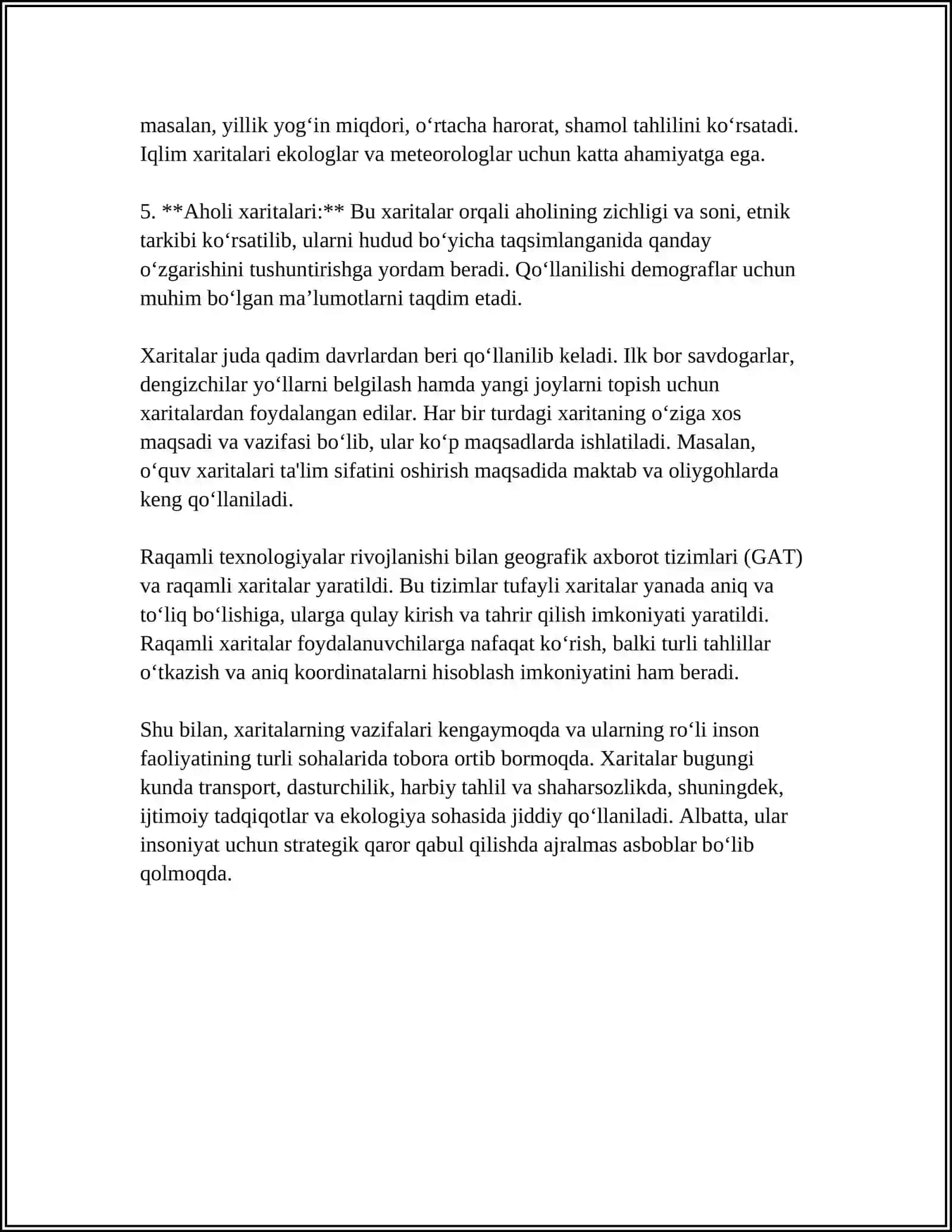 XARITA MASSHTABLARI VA SHARTLI BELGILAR 4