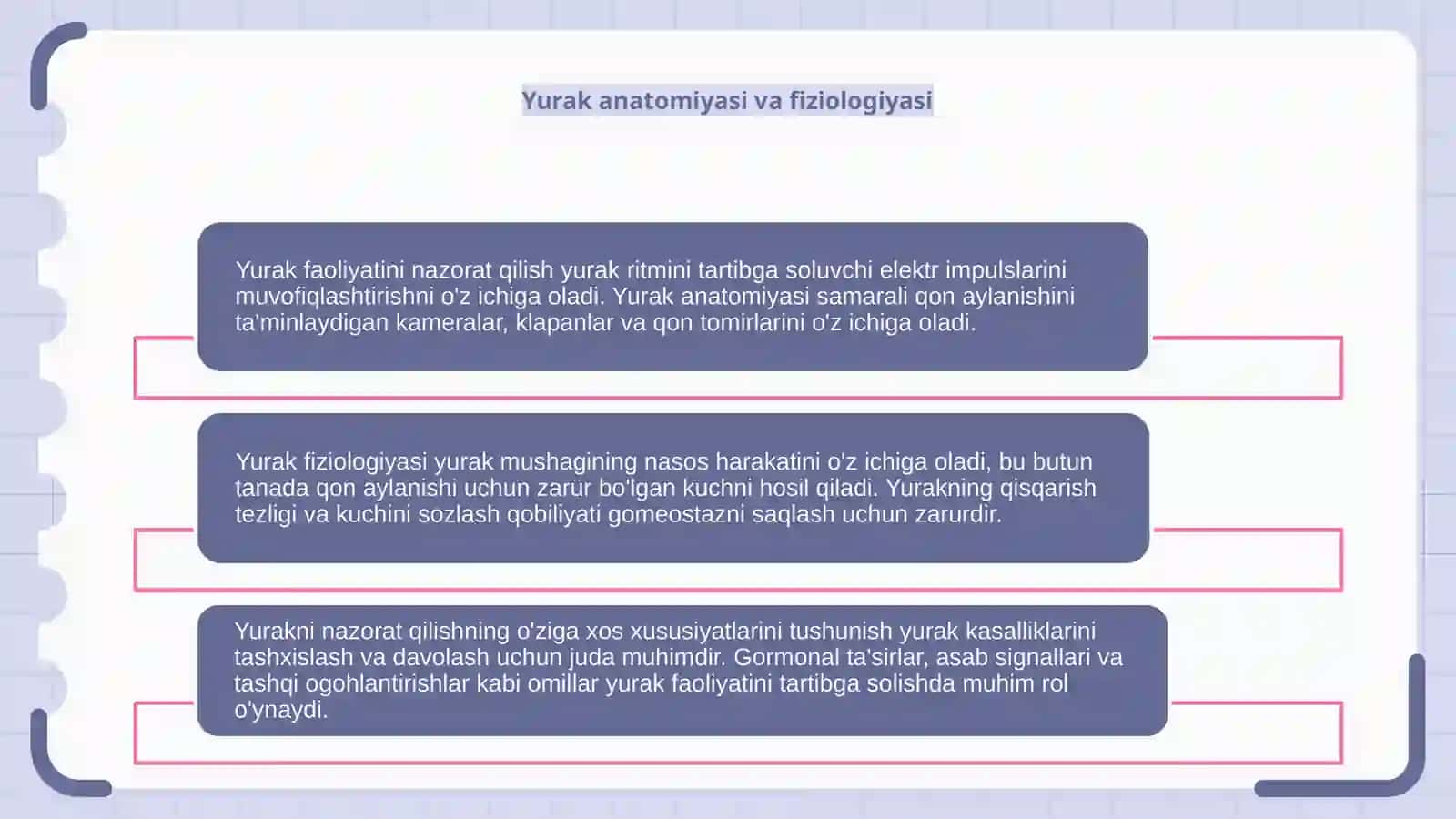 Yurak faoliyatini boshqarilishini oʻziga xosligi 4
