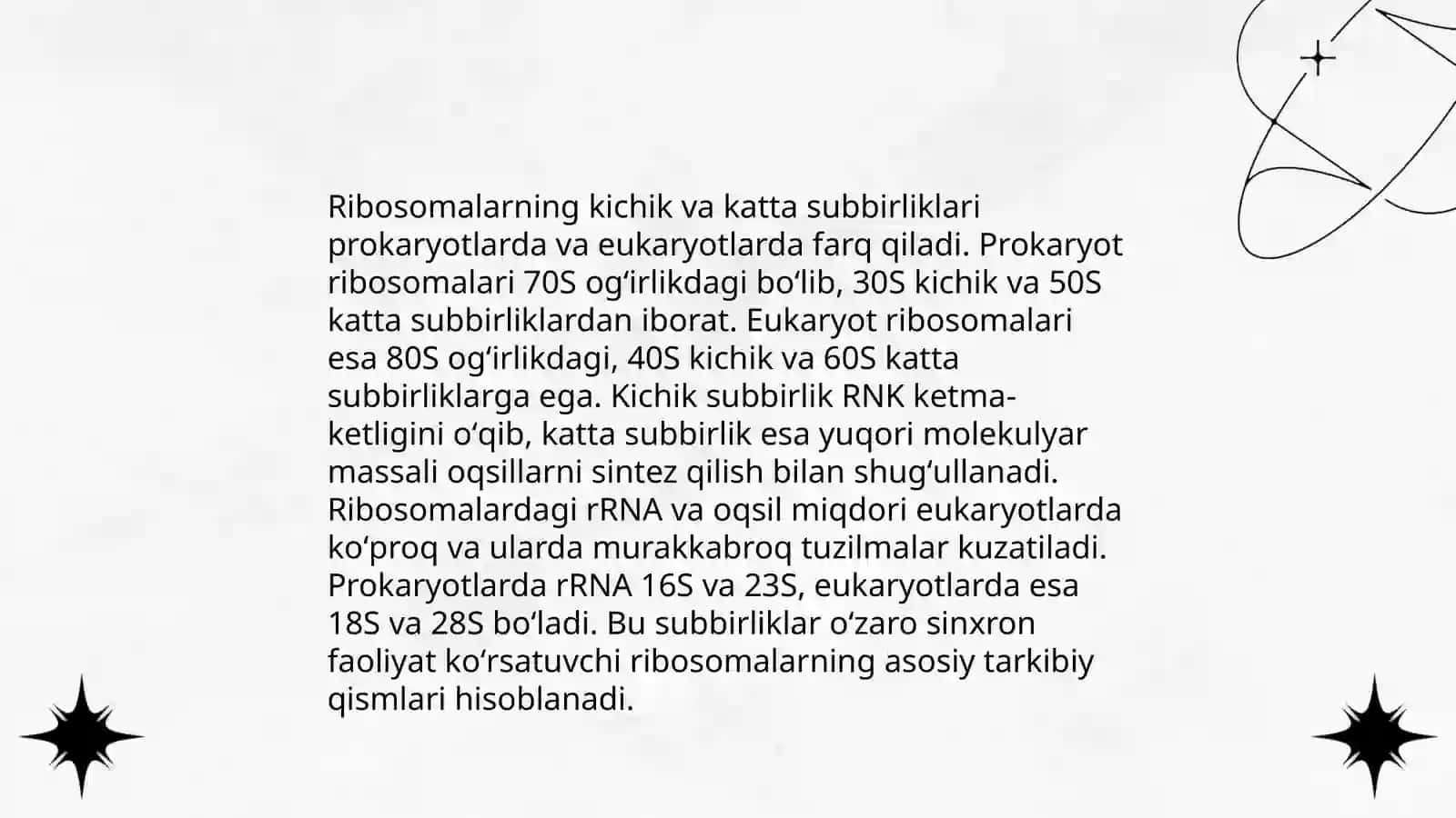 Ribosomalarning tuzilishi va funksiyalari 4