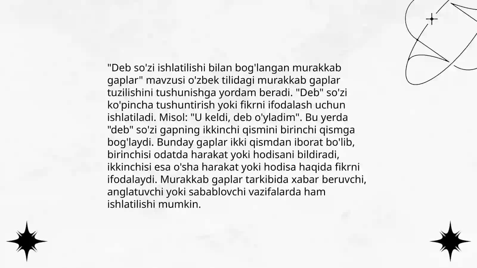 Deb so'zi yordamida ergashgan gaplar 4