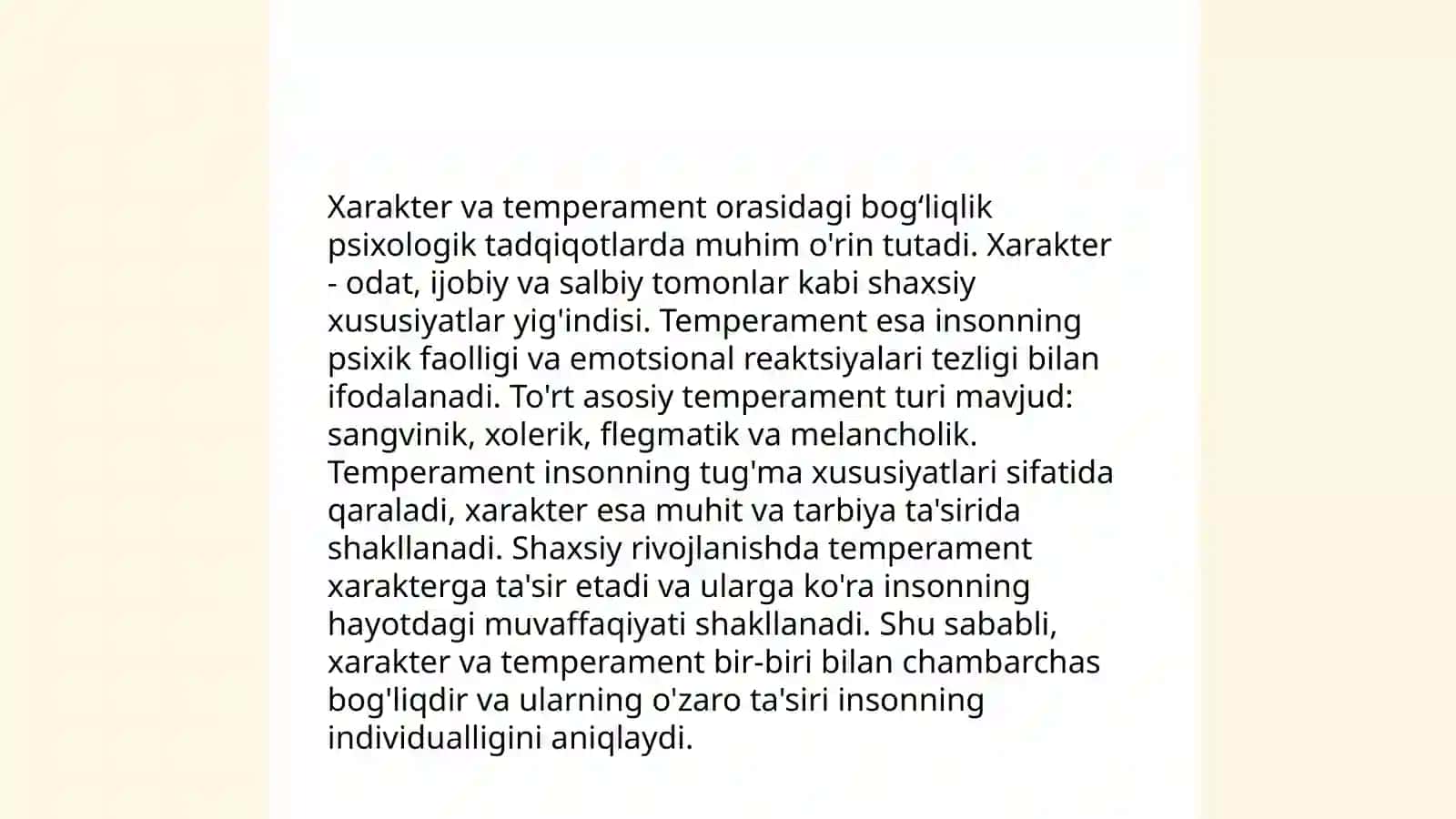 Shaxs temperamentini tadqiq etish metodlari. Xarakter aksentuatsiyasini õrganish 4