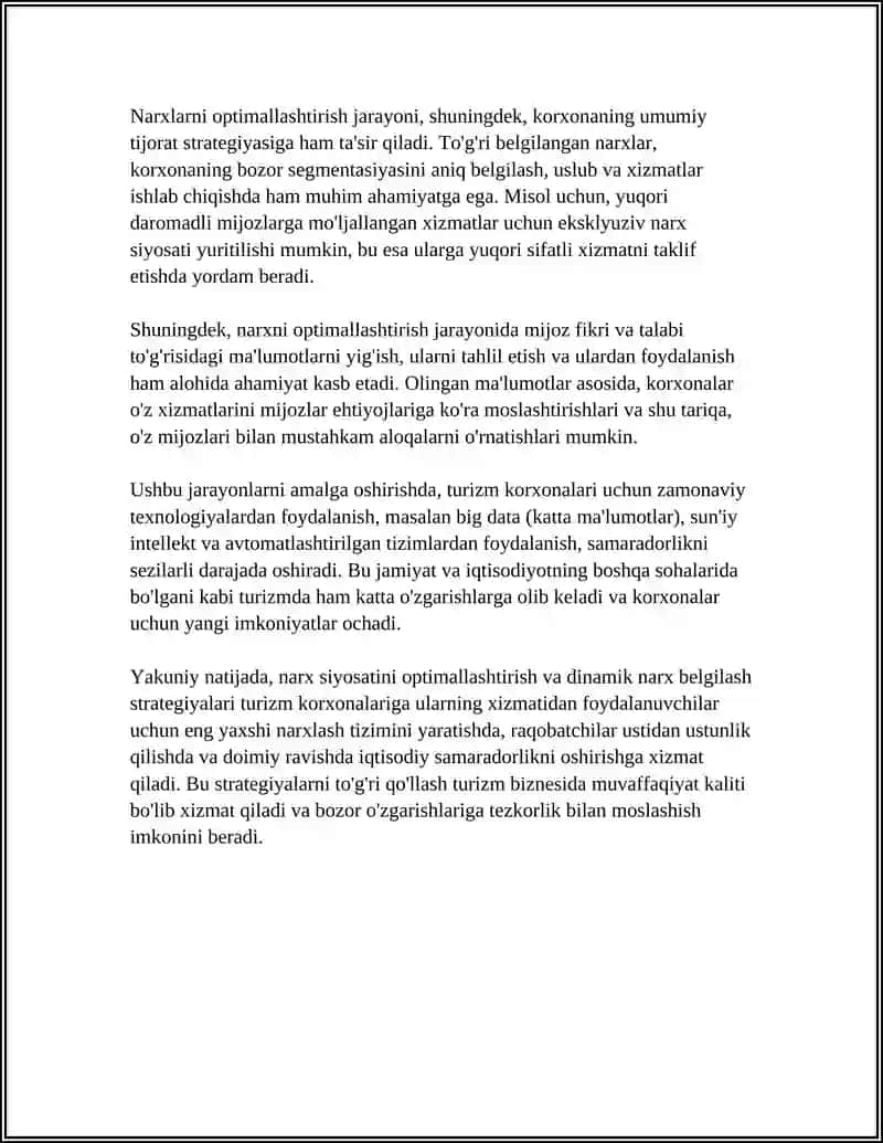 TURIZM KORXONALARIDA IQTISODIY SAMARADORLIKNI OSHIRISH YO’LLARI 4