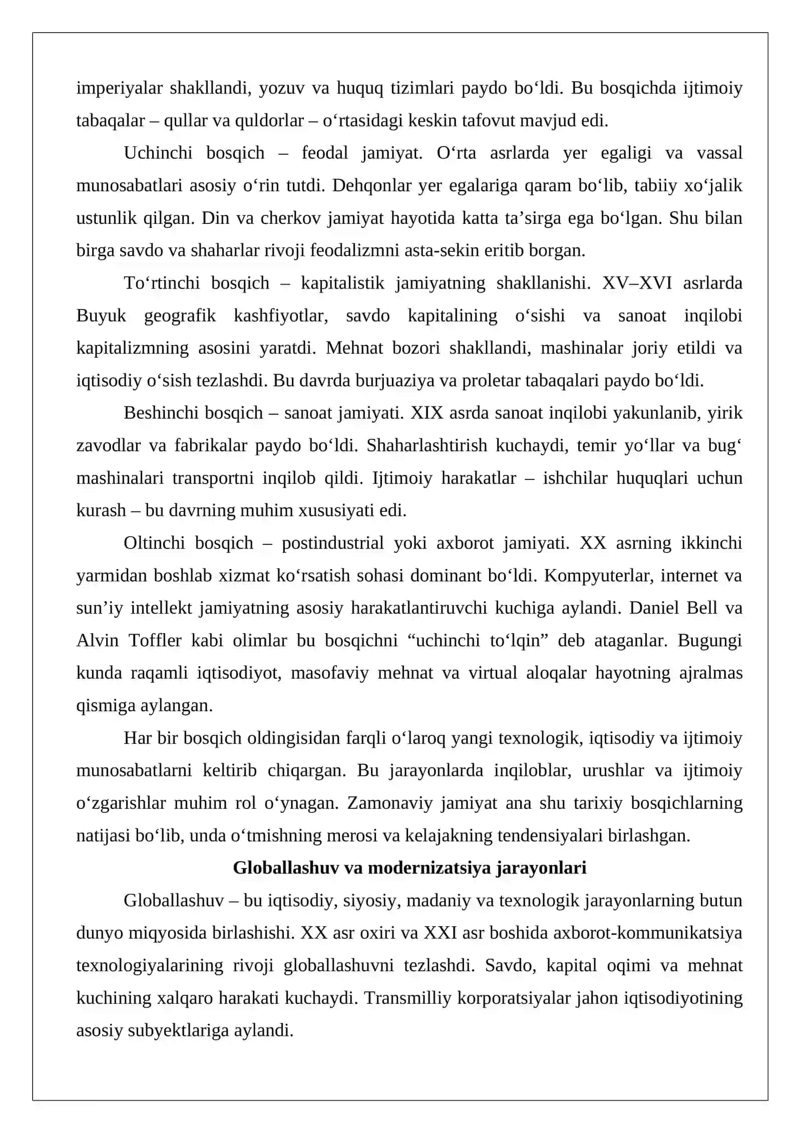 Zamonaviy jamiyat 4