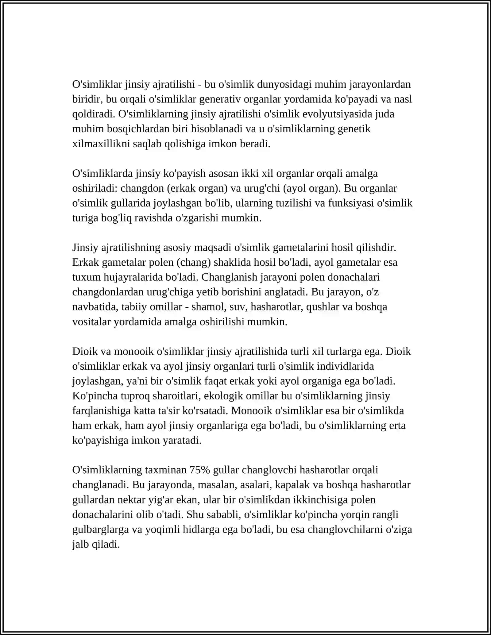 MUSTAQIL ISH Mavzu: TURLI JINSLI SESTIMALARNI AJRATISH 4