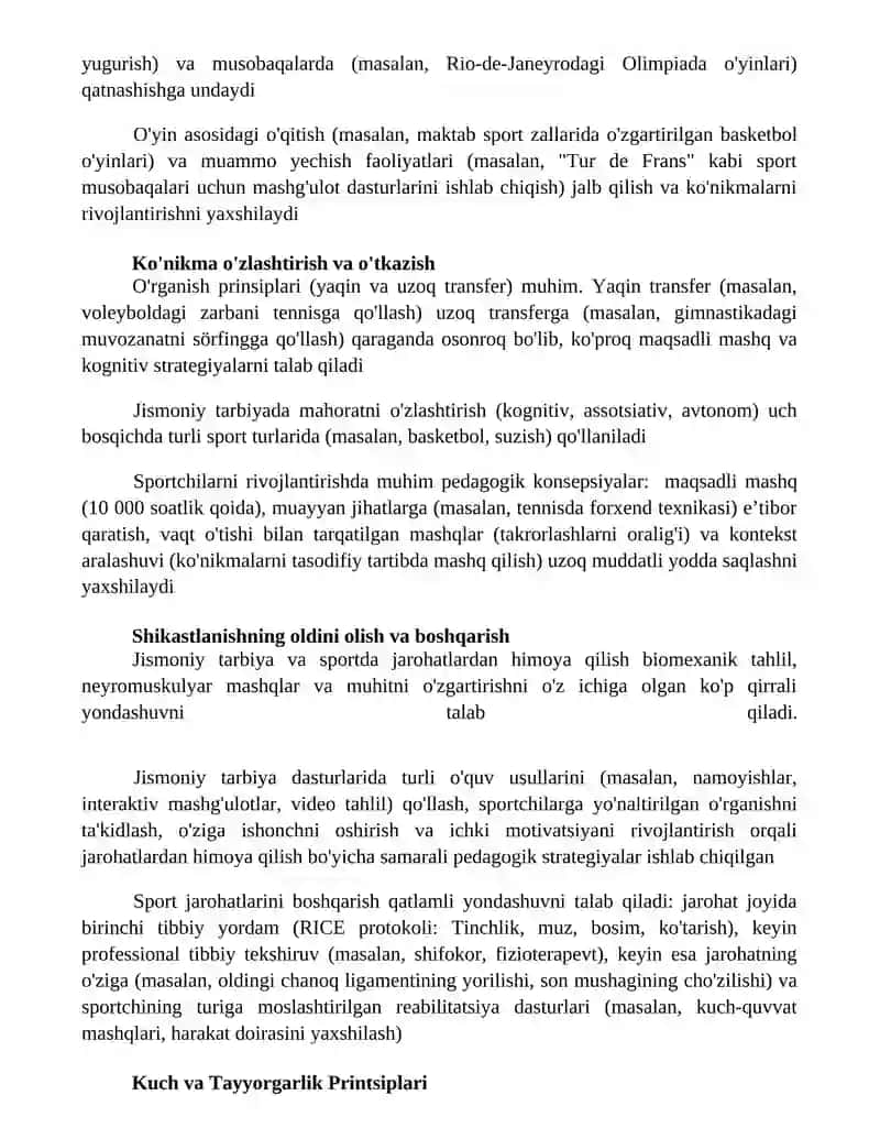 Samarali jismoniy tarbiya differentsiallashgan o'qitish 4