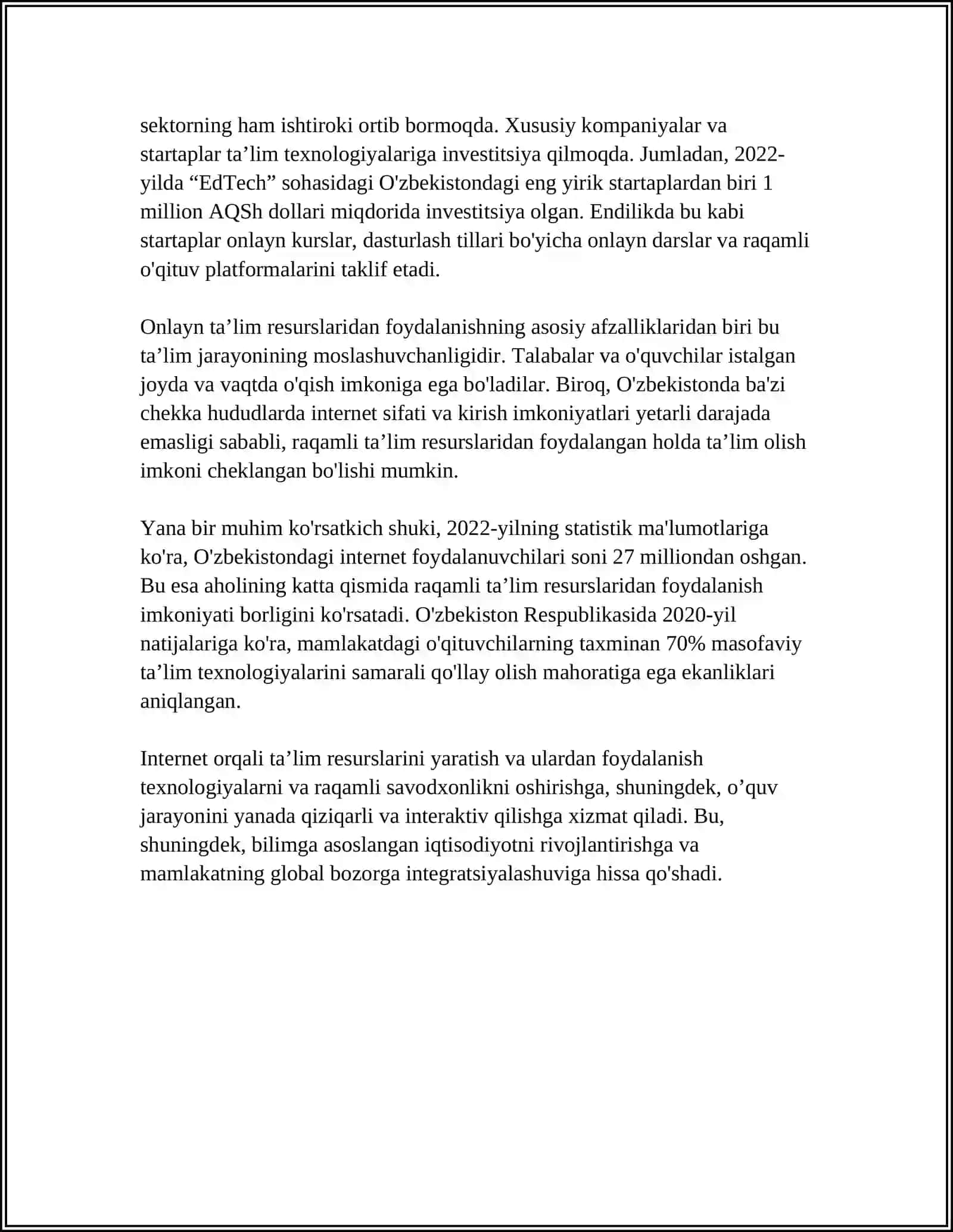 TA’LIM JARAYONINI TASHKIL ETISHDA INTERNET XIZMATIDAN FOYDALANISH 4