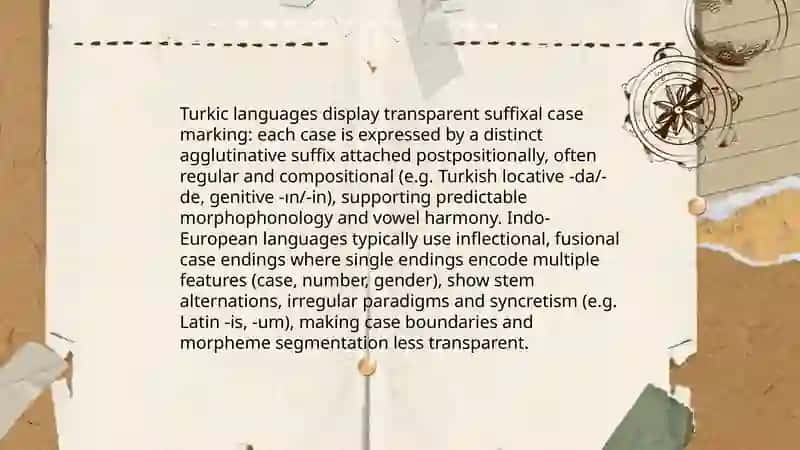 Agglutination in Turkic languages versus inflection in Indo-European languages 4