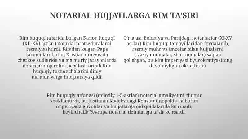 Nataryal faoliyatning tarixiy va huquqiy manbalari 4