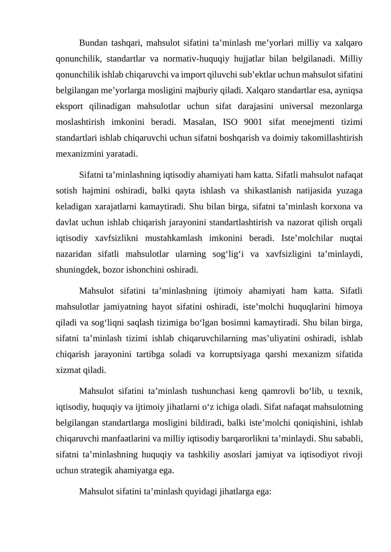 Mahsulot sifatini ta’minlashning huquqiy asoslari 4