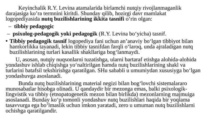 Nutq buzilishlarini tasniflash 4