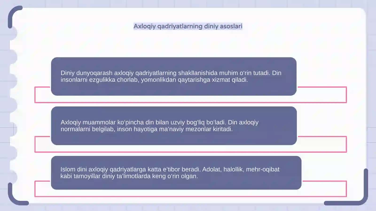 Diniy dunyoqarashda axloqiy muammolarning oʻrni 4