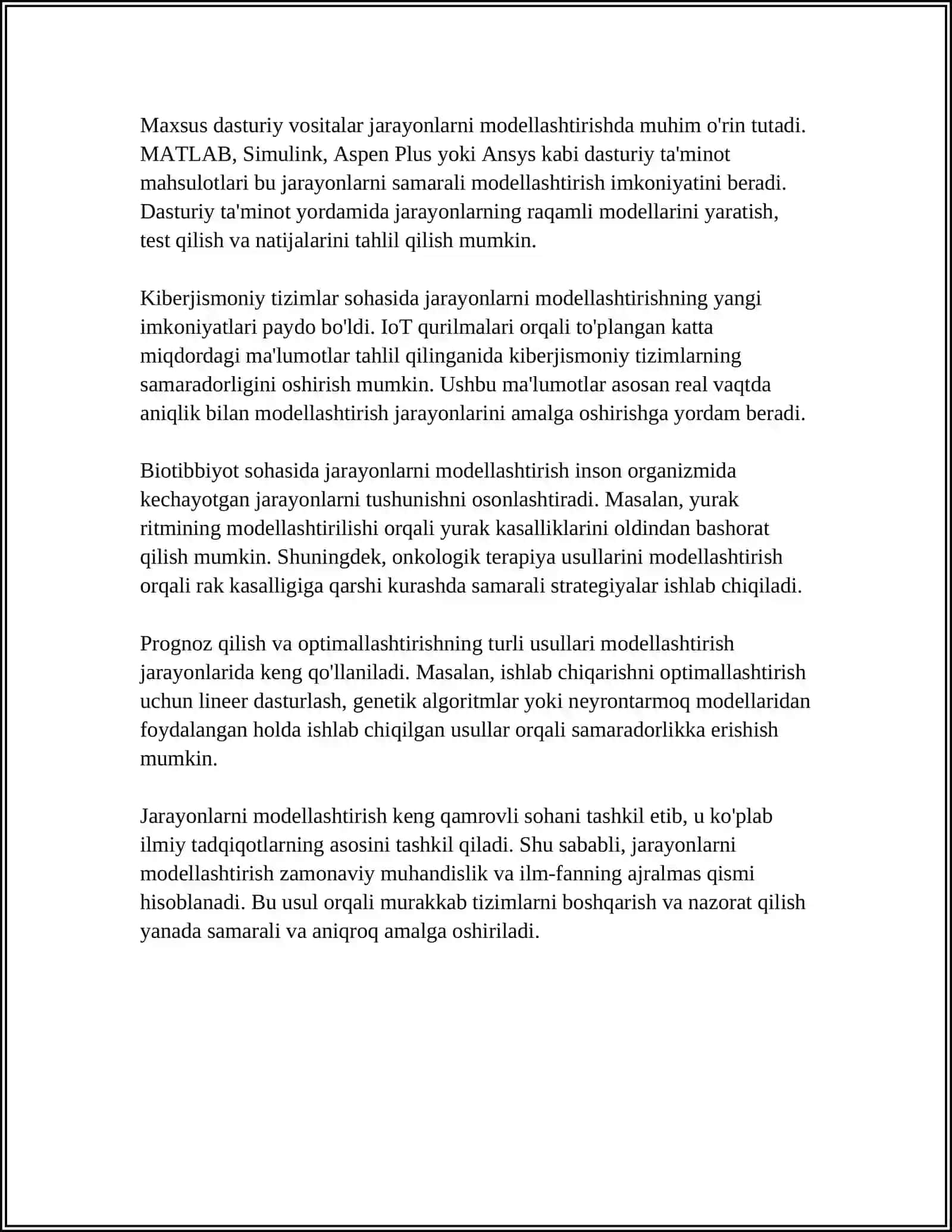 MUSTAQIL ISH Mavzu: JARAYON VA OPERATSIALARNI TAKOMILLASHTIRISH TAMOYILLARI 4