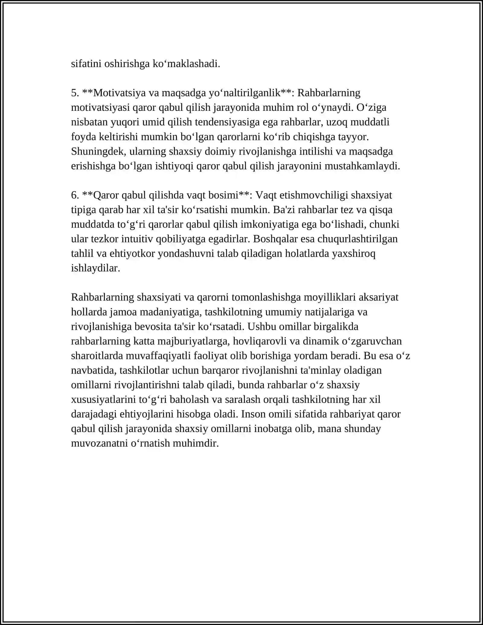 BOSHQARUV QARORLARINI QABUL QILISHDA INSON OMILI 4