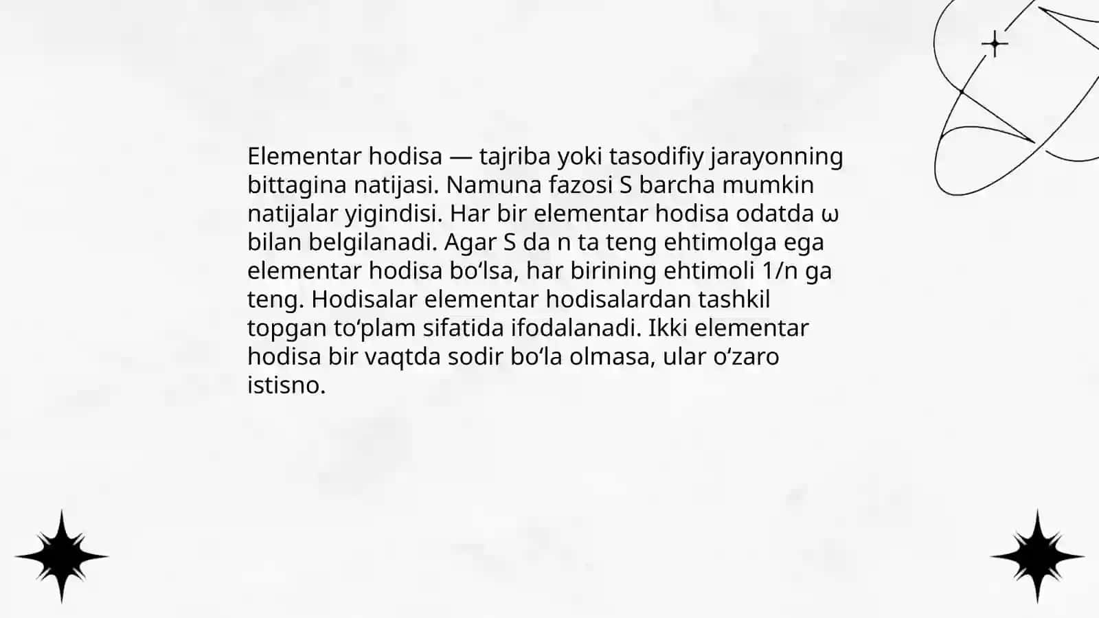 Tasodifiy hodisalar va ular ustida amallar 4