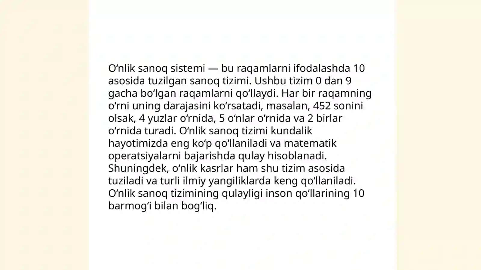 Sanoq sestimalari 4