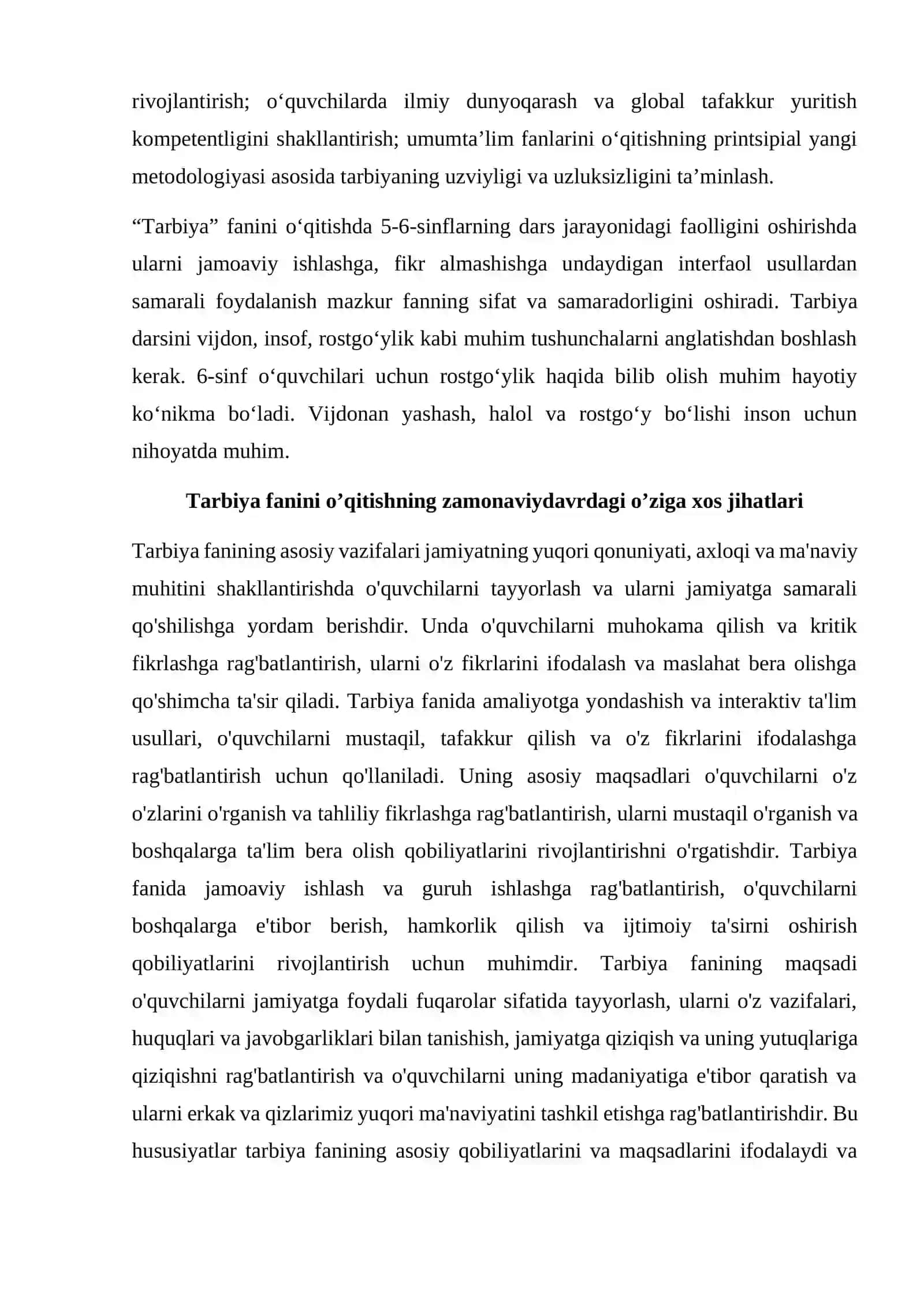 O'rta sinflarda tarbiya fanini o’qitishda ijodiy tasavvurlarini shakllantirish 4