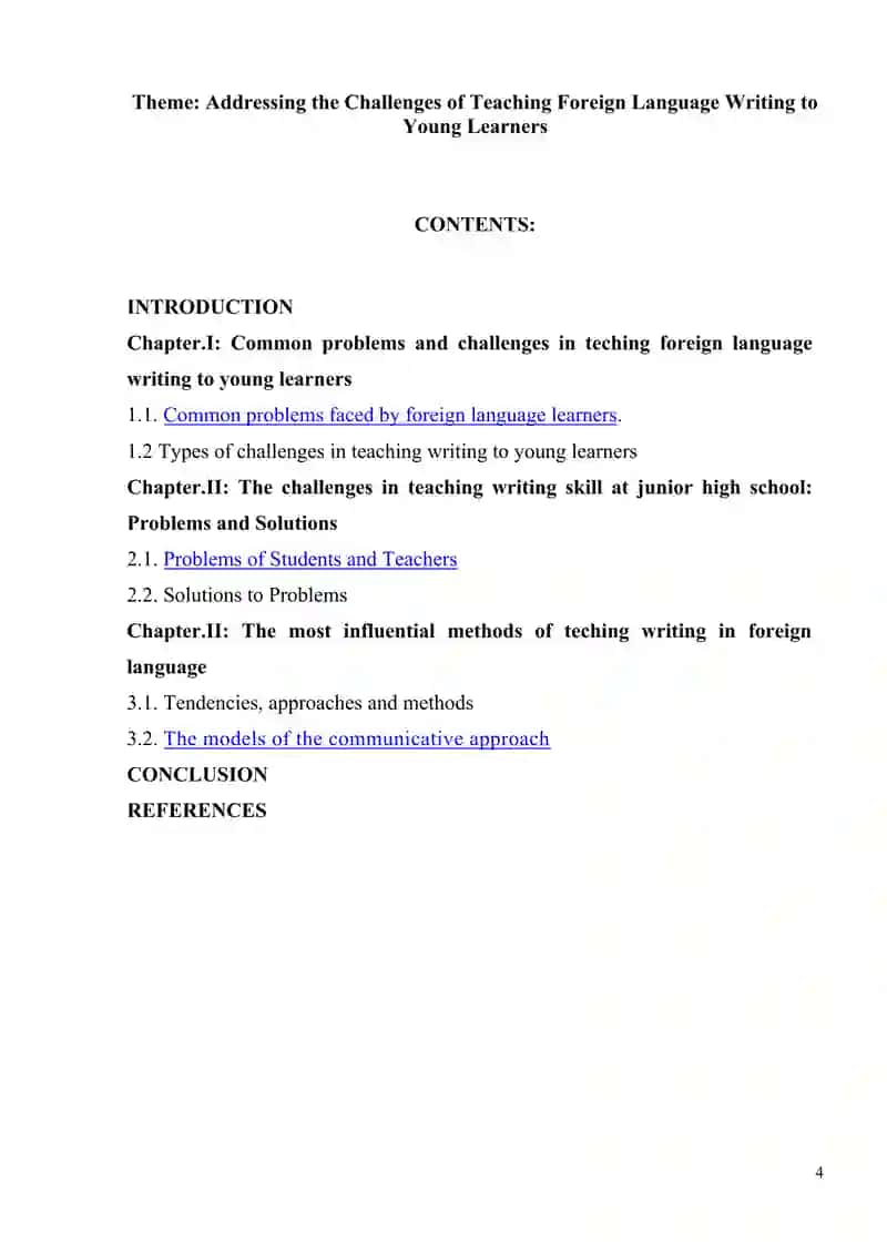 Addressing the Challenges of Teaching Foreign Language Writing to Young Learners 4