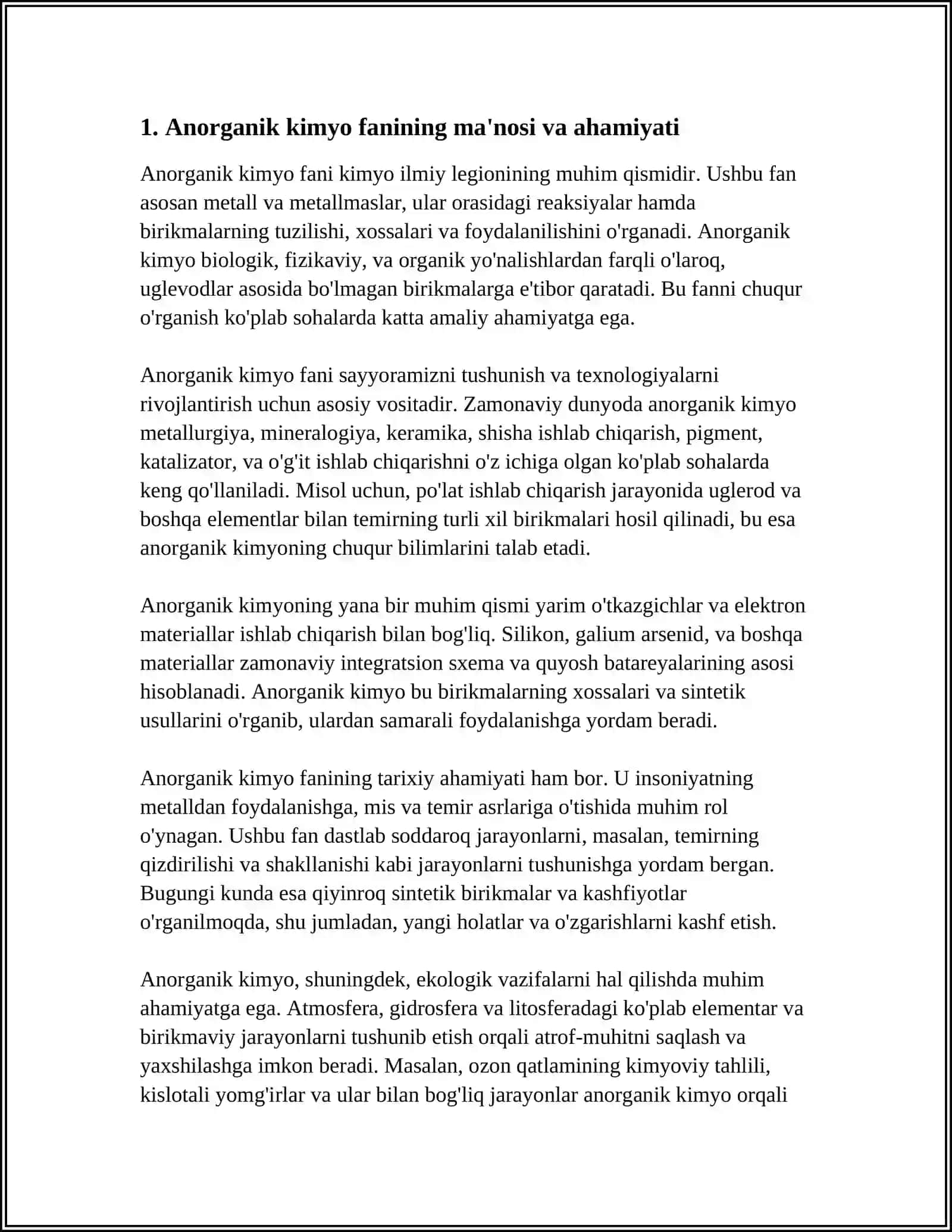 ANARGANIK KIMYO FANINING PIRETMETI, RIVOJLANISH DAVRLARI VA METODLARI 4