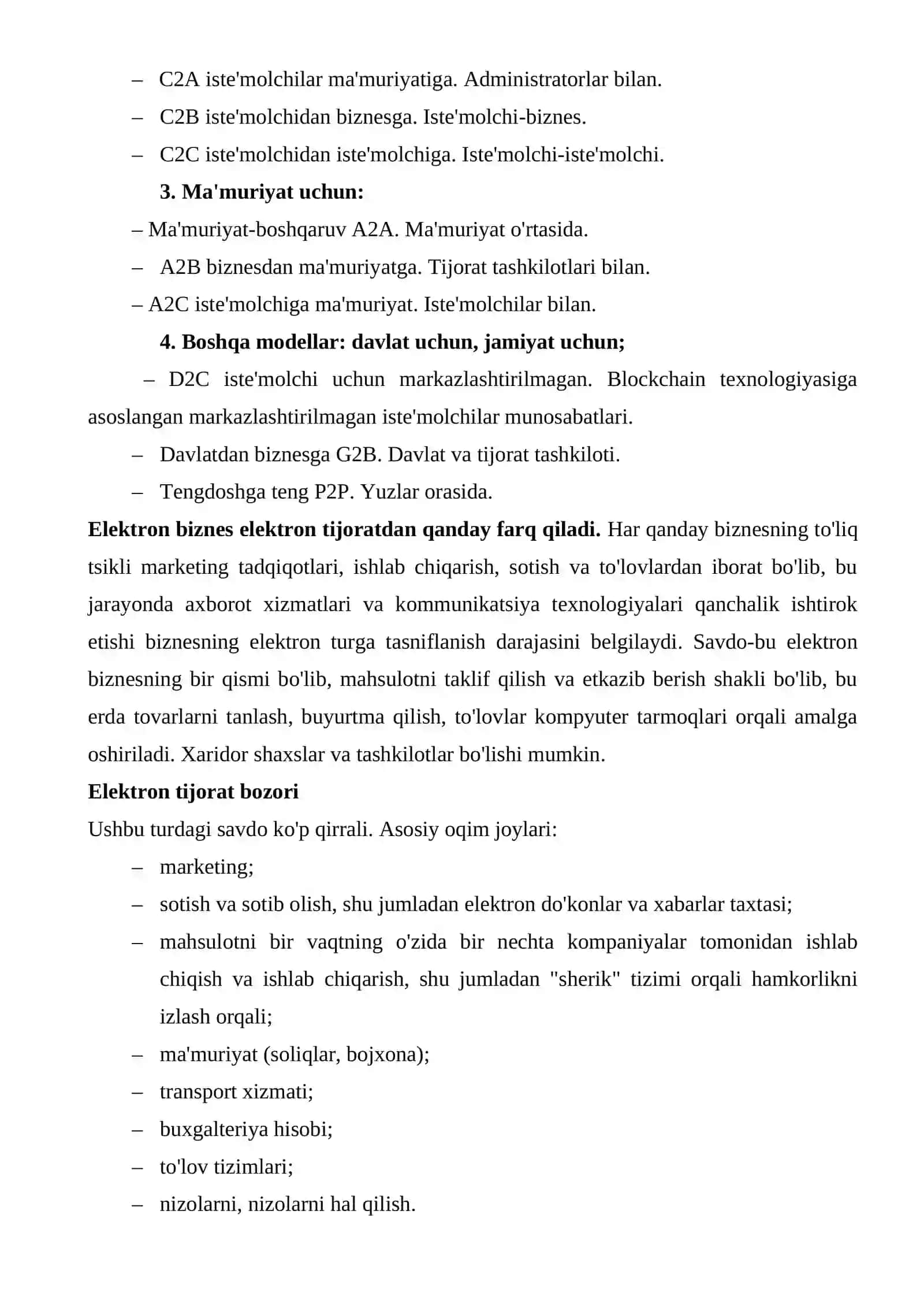 Elektron tijorat tizimlari, Ekektron tijorat asoslari, E-tijorat dasturiy ilovalar 4