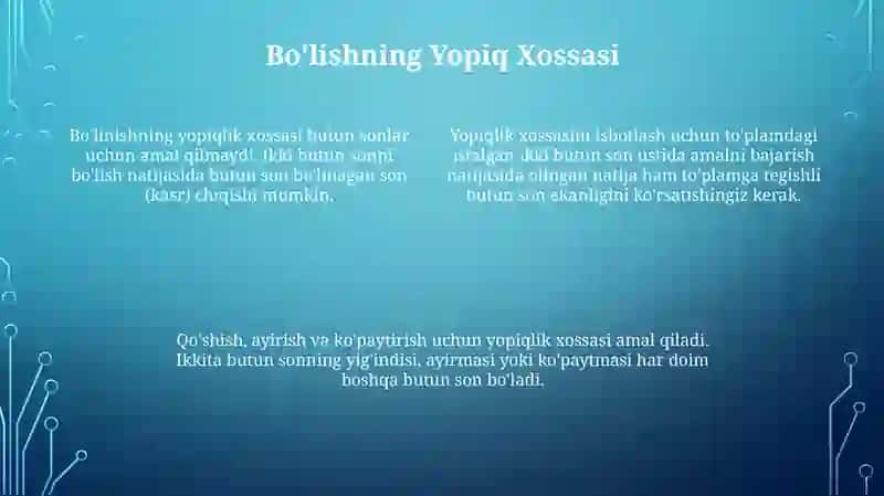 Arifmetik amallar va butun sonlar 4