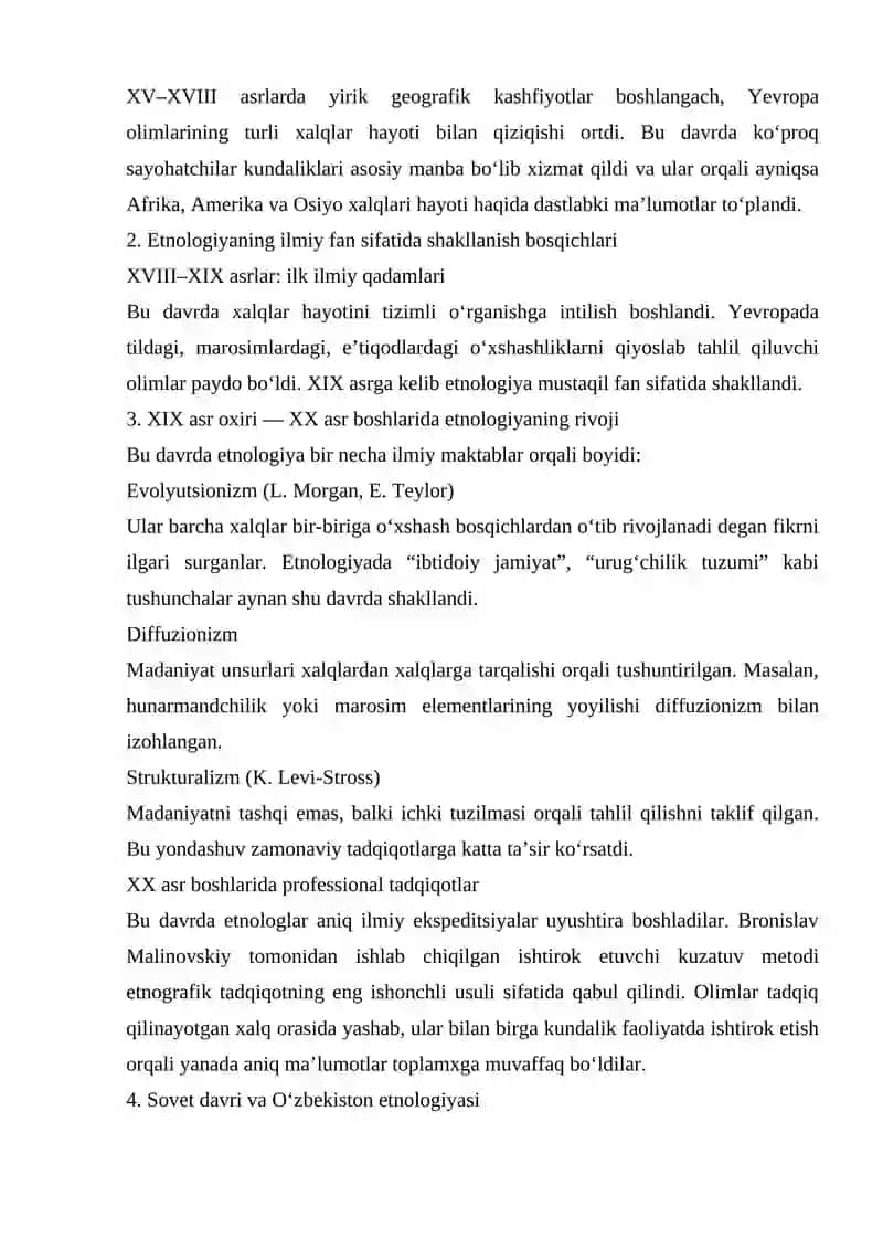 Etnologiya tarixiy rivojlanish bosqichlari 4