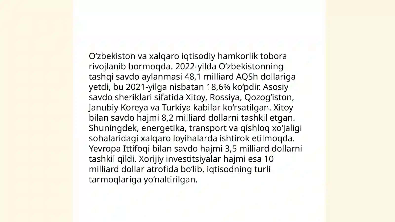 O'zbekiston va jahon hamjamiyati: Diplomatik munosabatlar 4