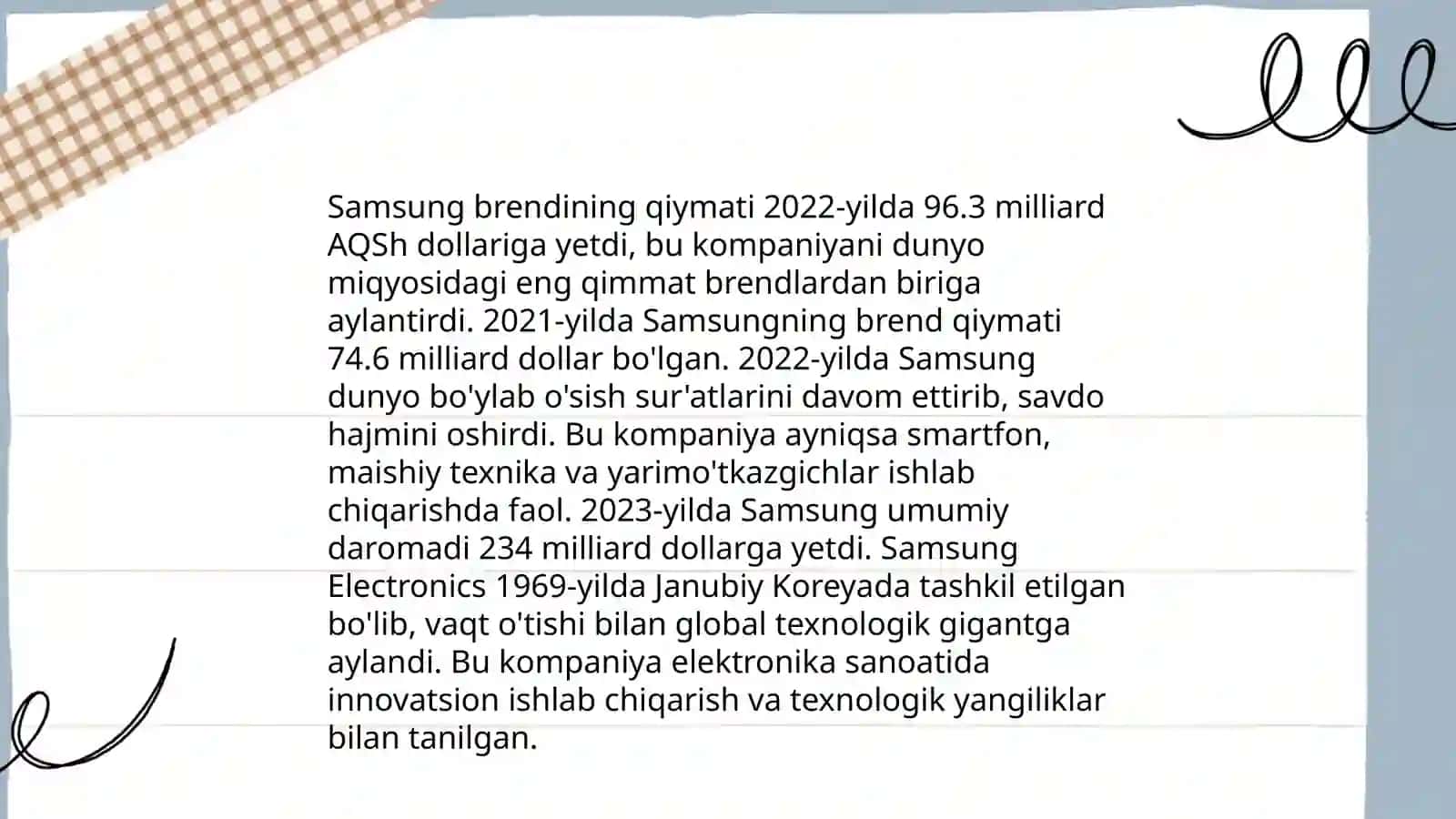 Samsung kompaniyasi SWOT taxlili 4