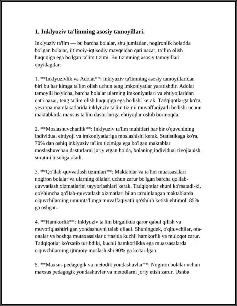 INKLYUZIV TA'LIMNI AMALGA OSHIRISH JARAYONI ALOHIDA TA’LIM EHTIYOJLARI BO'LGAN BOLANING SHAXSINI RIVOJLANISHINING XUSUSIYATLARI 4