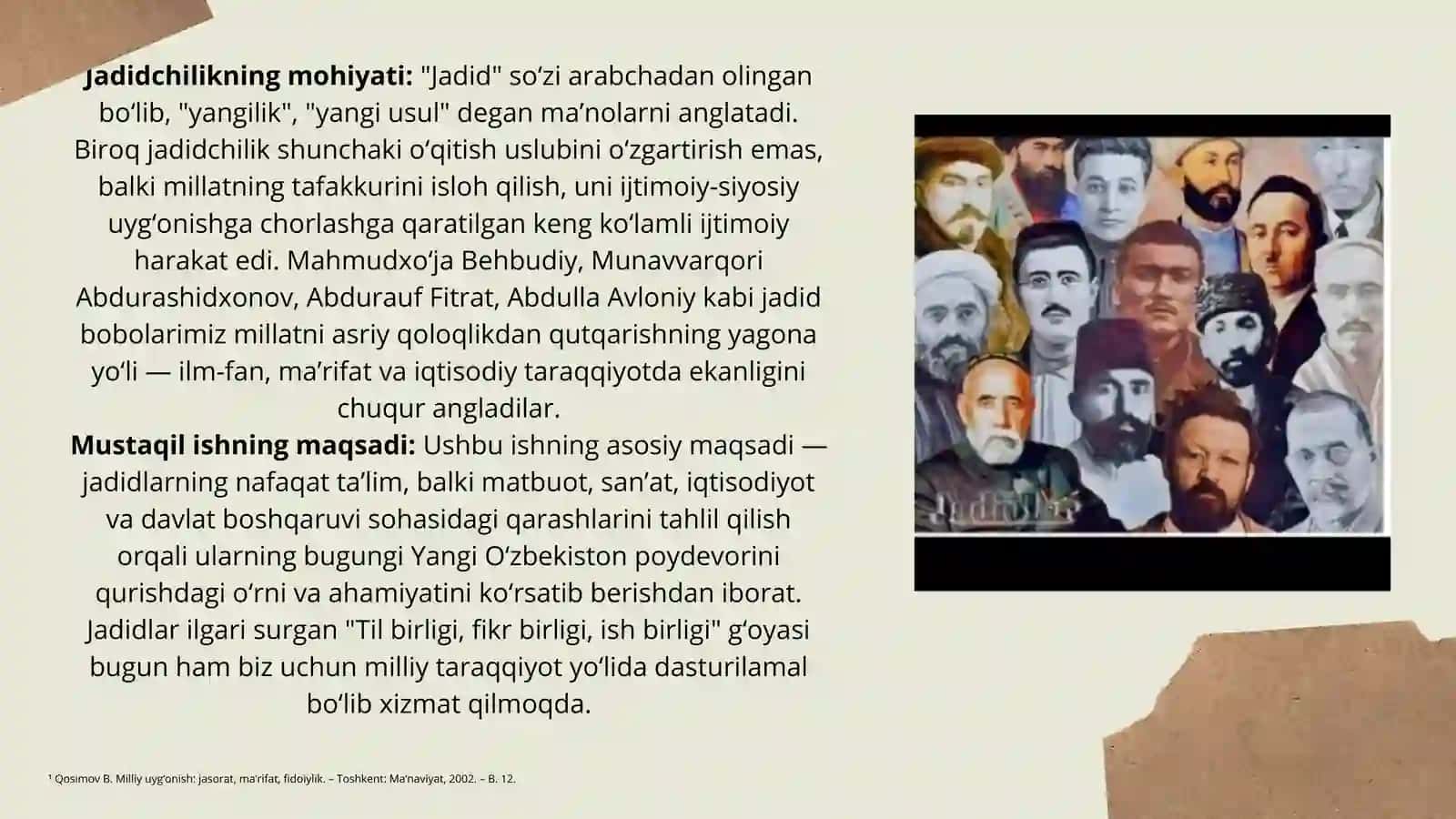 Jadidchilik harakatining millat ravnaqidagi ro’li 4