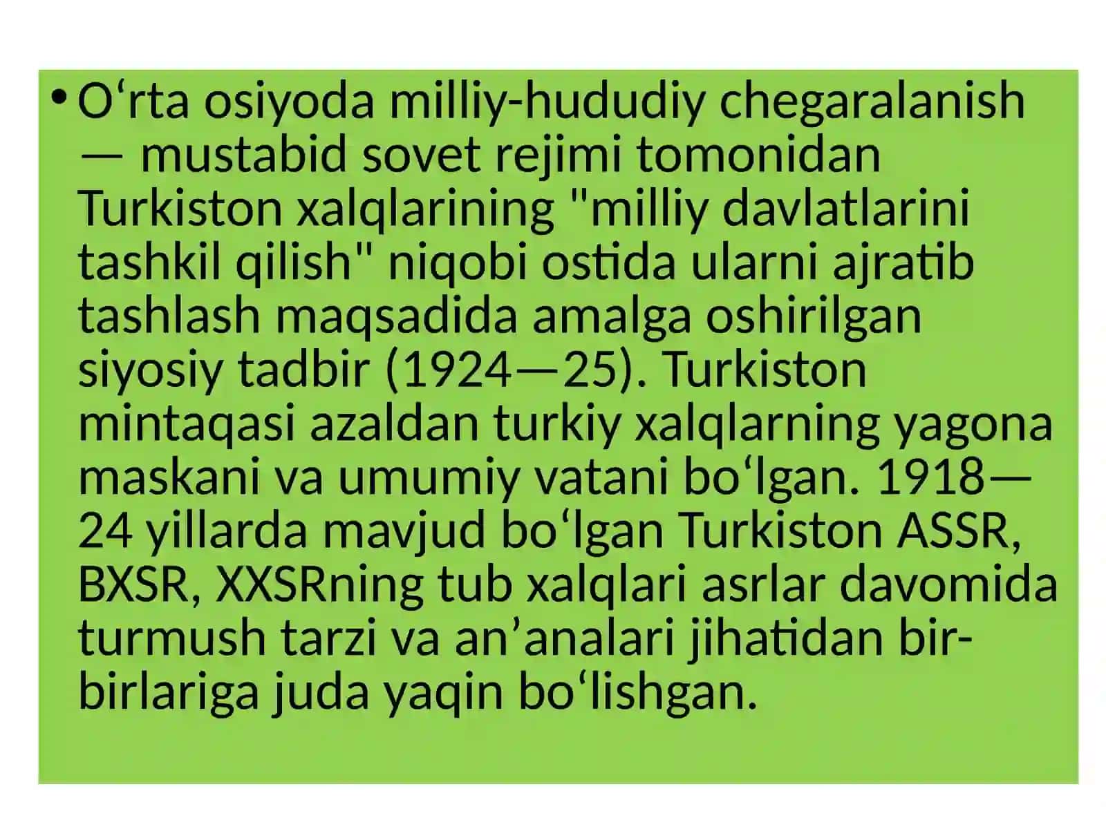 Oʻrta osiyoda milliy-hududiy chegaralanish 4
