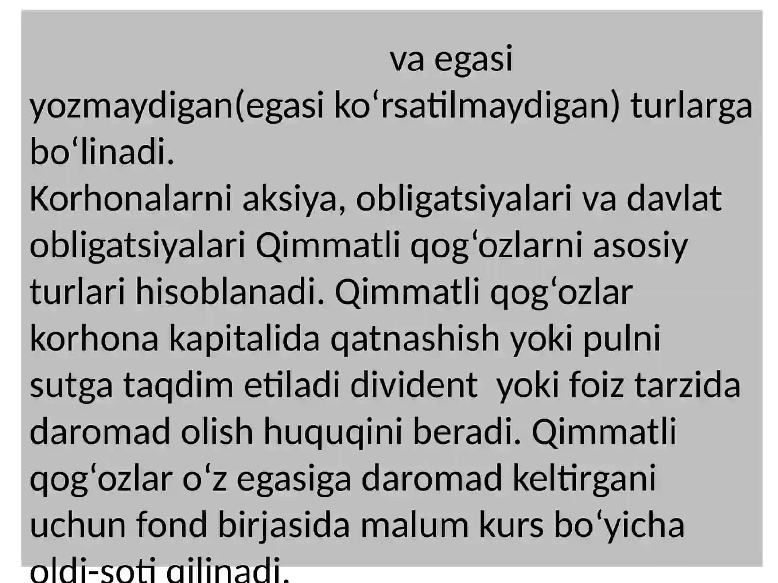 Buxgalteriya qimmatli qog‘ozlar hisoga oluvchi schyotlar 4