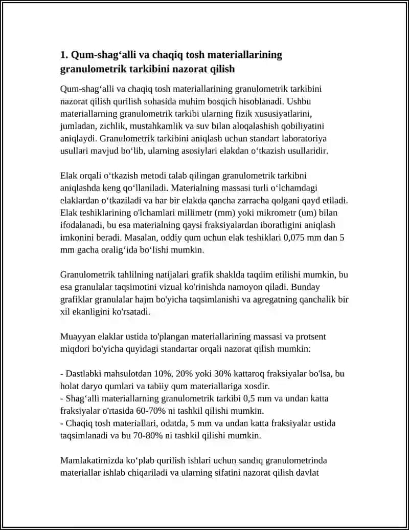 CHAQIQ TOSHLI QUM-SHAGʻALLI MATERIALLARDAN TASHKIL TOPGAN ASOS QATLAMLARINI QURISHDA ISHLAR SIFATINI NAZORAT QILISH 4